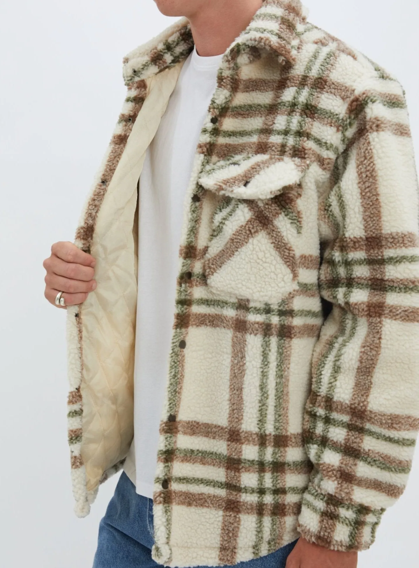 BONO | Checkered sherpa semi-fit over shirt|| BONO | Chemise à carreaux en taffetas semi-ajustée sold by Point Zero product image thumbnail 5