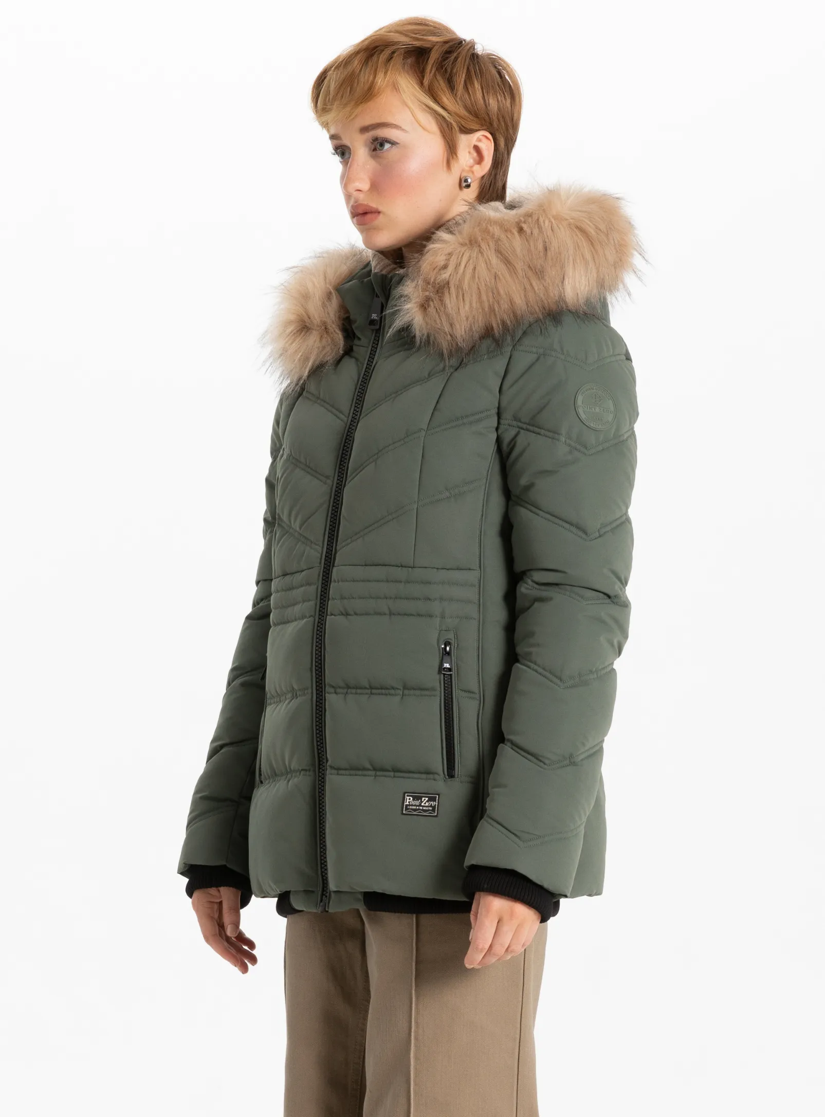 STELLINA | Chevron Quilting Bomber || STELLINA | Bomber avec bordure sold by Point Zero product image thumbnail 3