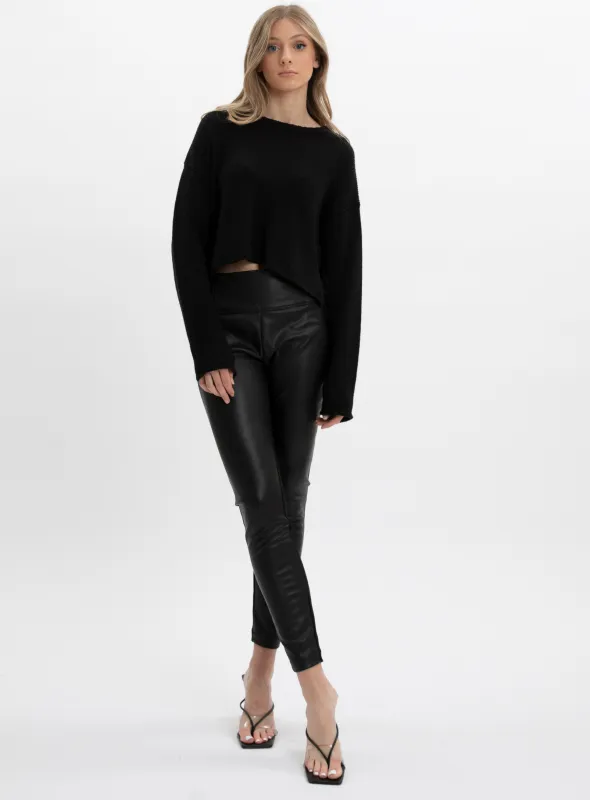 ALICIA | Crop sweater with side bow ties  || ALICIA | Pull court avec noeud sur les cotes sold by Point Zero