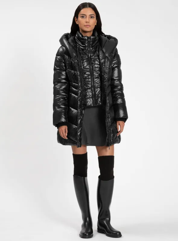 GIADELLA | Pearl Glow Quilted Puffer || GIADELLA | Manteau matelassé « Pearl Finish Glow » sold by Point Zero
