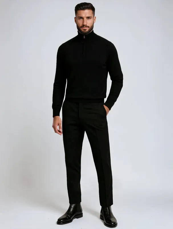 SHAY | Fine Gauge Mock Zip Sweater || SHAY |  Chandail à Fermeture Éclair Demi-Zip en Maille Fine sold by Point Zero