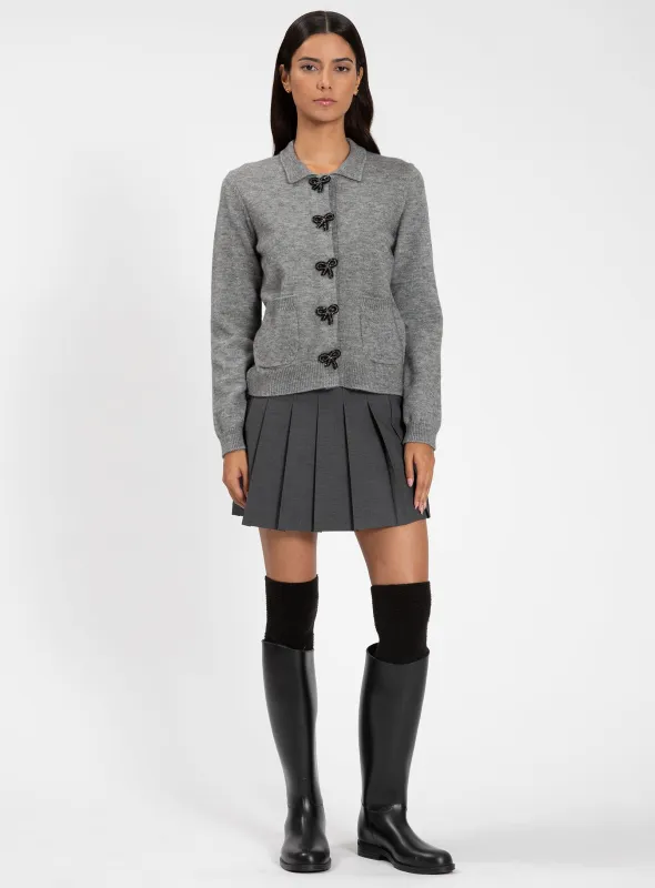 ILONA | Pearl Button Knit Cardigan || ILONA | Cardigan en tricot à boutons nacrés sold by Point Zero