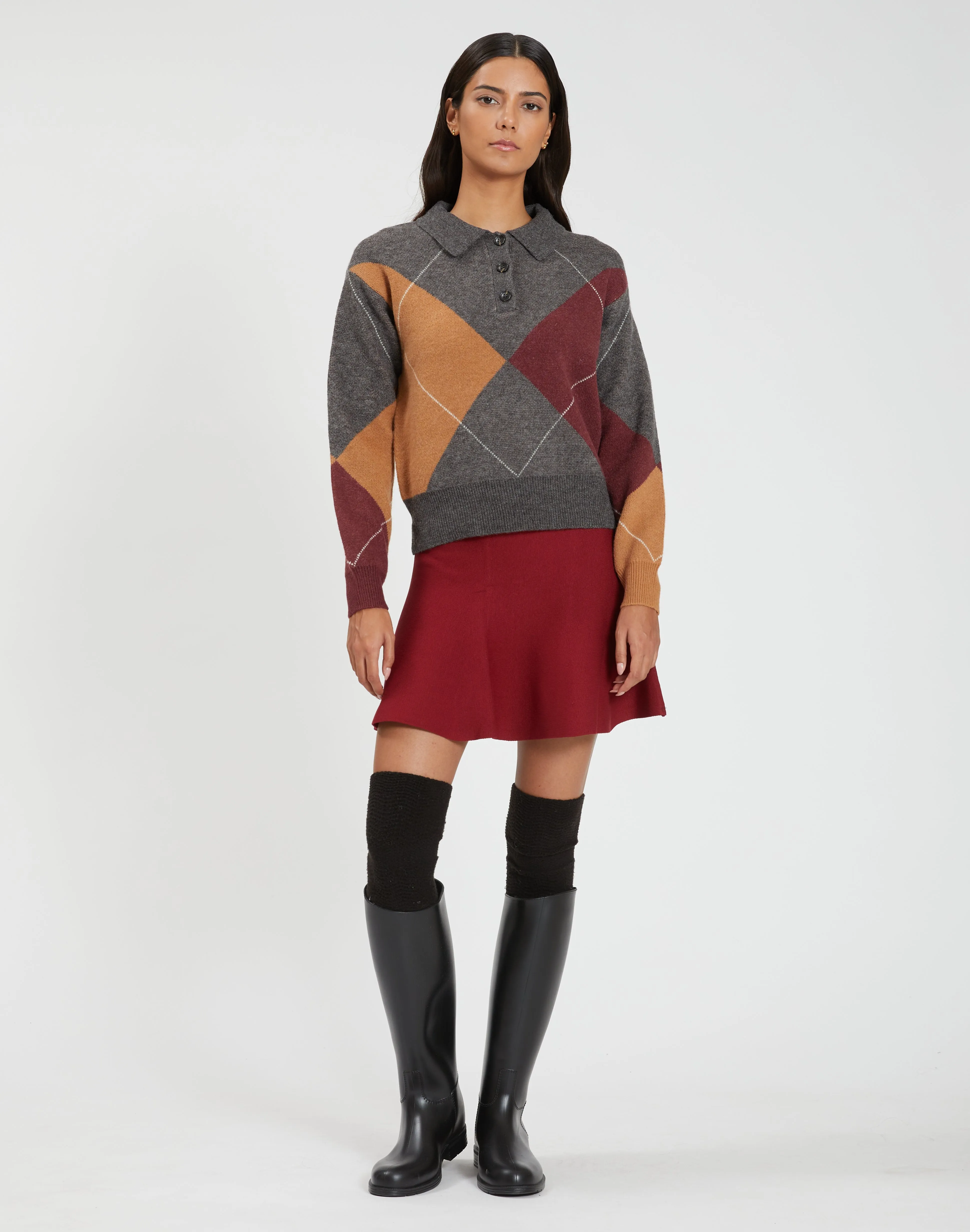 MARTA | Long-Sleeve Argyle Sweater || MARTA | Chandail à motifs argyle manches longues sold by Point Zero