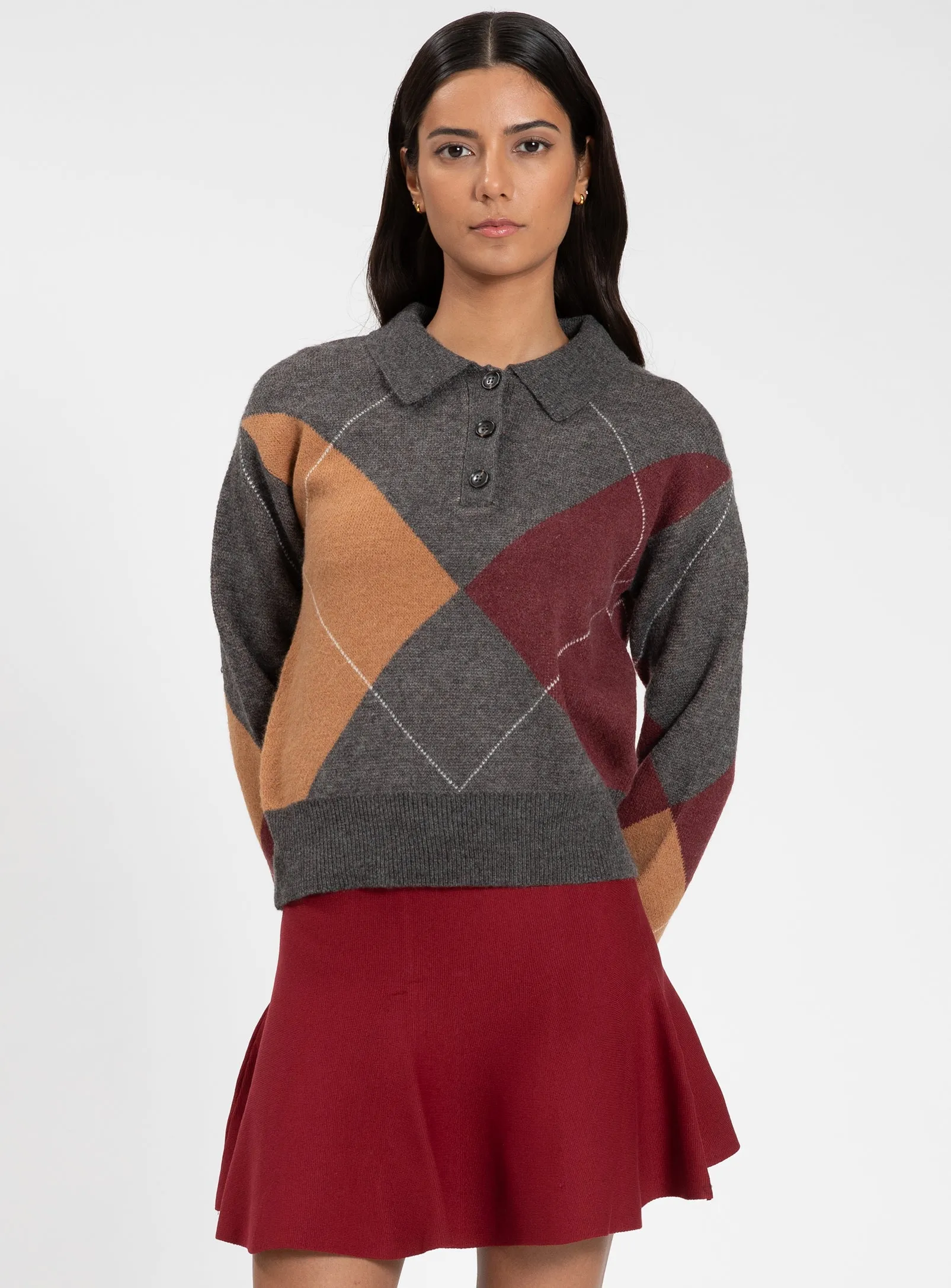 MARTA | Long-Sleeve Argyle Sweater || MARTA | Chandail à motifs argyle manches longues sold by Point Zero product image thumbnail 2