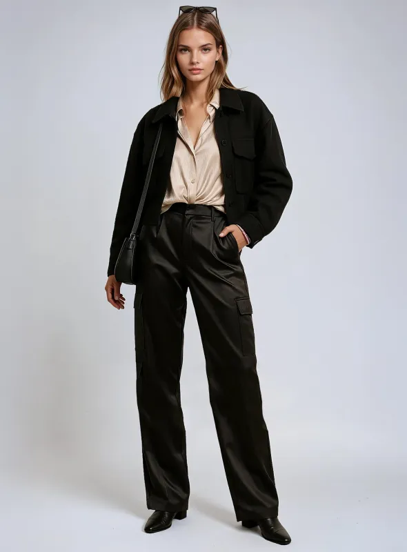 GEORGIA | Elegant Satin Blouse || GEORGIA | Chemise Satinée Élégante sold by Point Zero