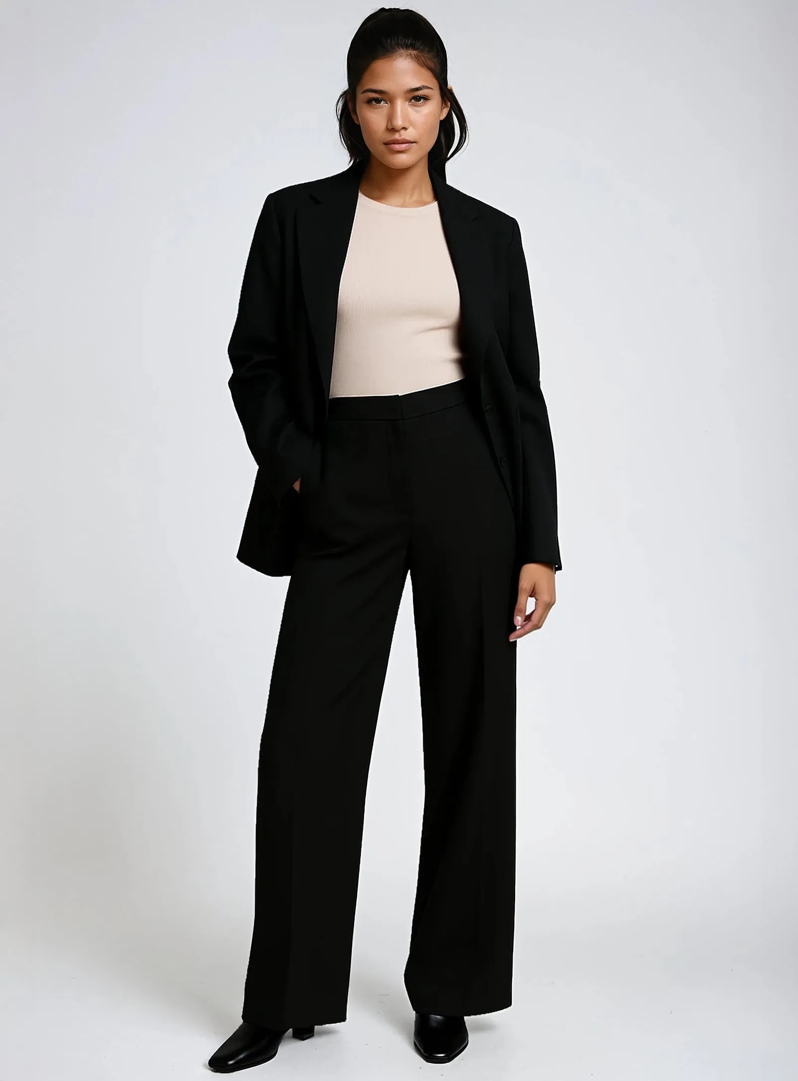 GLENN | Wide Leg Ponte Pant || GLENN | Pantalon Ponte à Jambes Larges sold by Point Zero