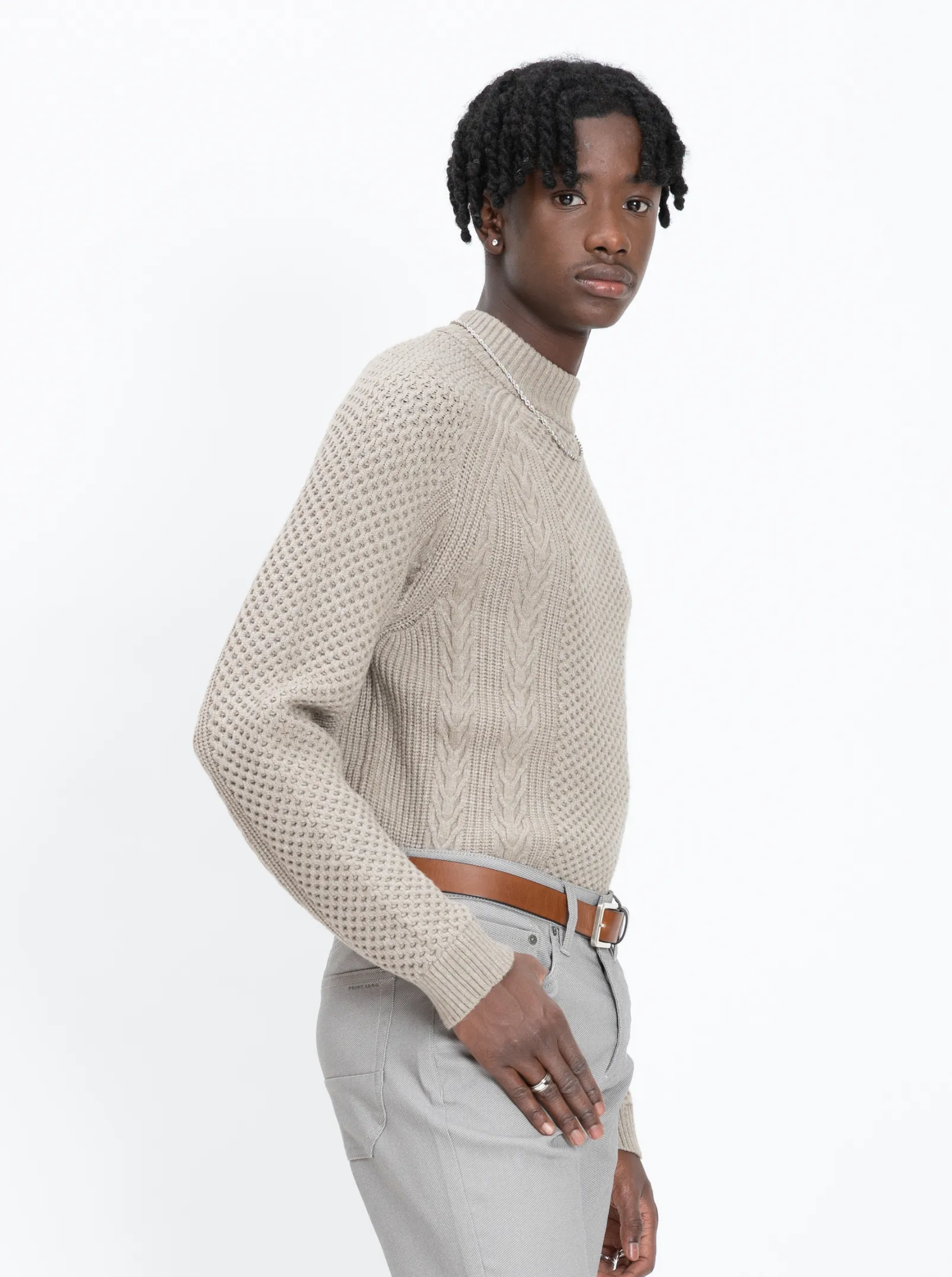 CUDI | Cable Knit Cashmere-Touch Sweater|| CUDI | Pull en maille torsadée effet Cachemire sold by Point Zero product image thumbnail 3