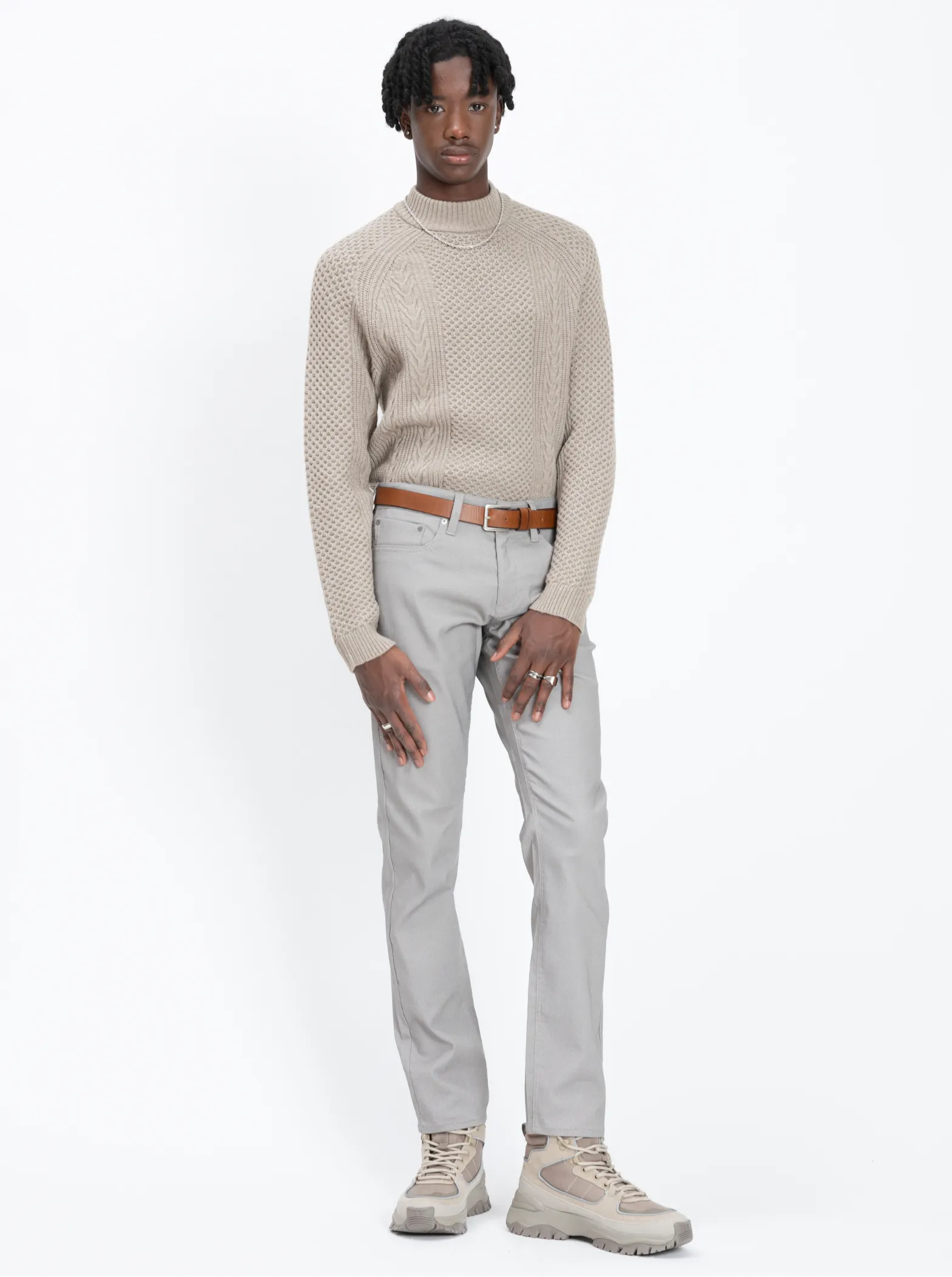 CUDI | Cable Knit Cashmere-Touch Sweater|| CUDI | Pull en maille torsadée effet Cachemire sold by Point Zero