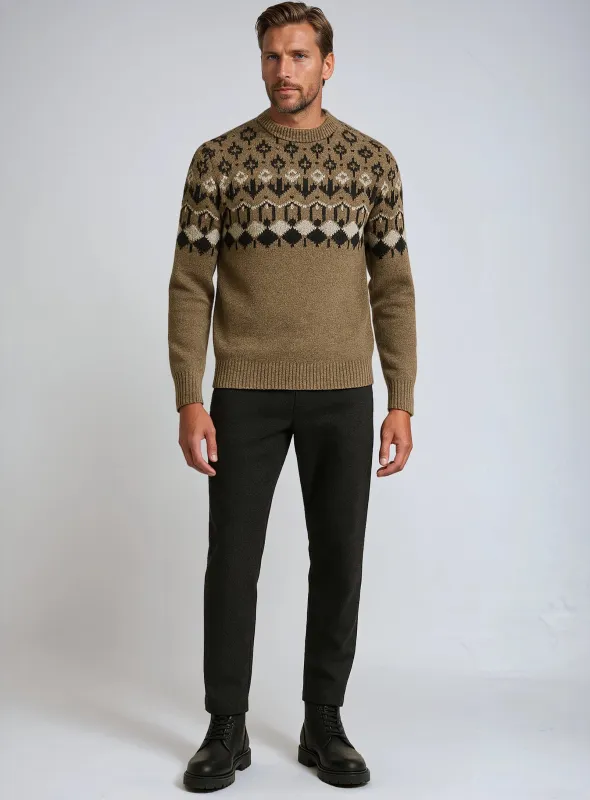 TRISTAN |  Soufflé Yarn Jacquard Crewneck Sweater|| TRISTAN |  Chandail à Col Rond en Fil Soufflé sold by Point Zero