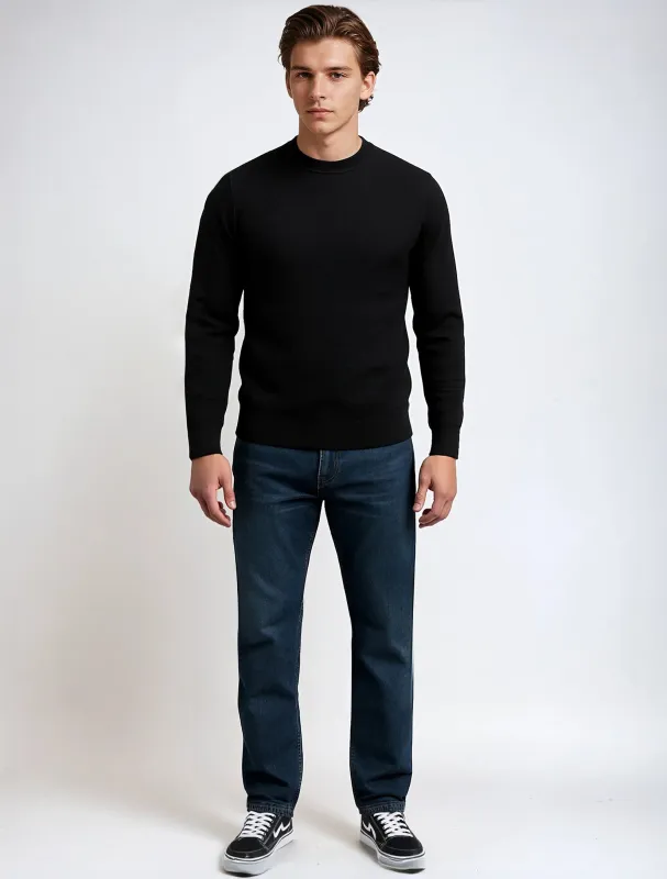 CASEL | Cashmere-Touch Textured Crew Neck Sweater || CASEL| Chandail à Col Rond Texturé-Touche Cachemire sold by Point Zero