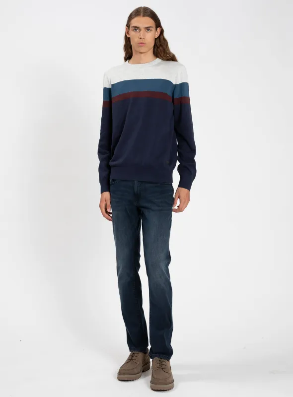 IRWIN | Fine Gauge Striped Crew Neck Sweater || IRWIN | Chandail à Col Rond Rayé en Maille Fine sold by Point Zero
