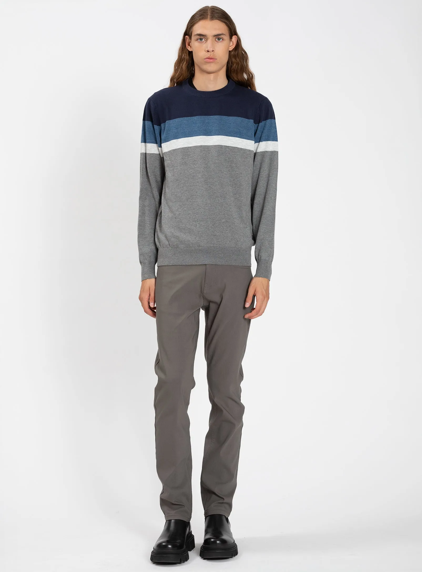 IRWIN | Fine Gauge Striped Crew Neck Sweater || IRWIN | Chandail à Col Rond Rayé en Maille Fine sold by Point Zero product image thumbnail 5