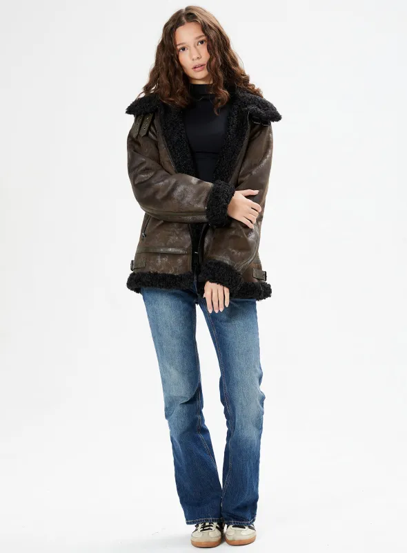BRADLEY | Boyfriend's Aviator Jacket || BRADLEY | Aviateur en Shearling Alt sold by Point Zero