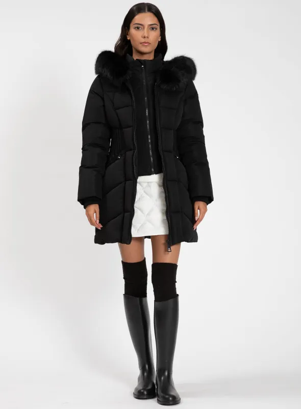ADALHEIDI | Luxury Vegan Fur Parka||ADALHEIDI |Parka long luxe sold by Point Zero