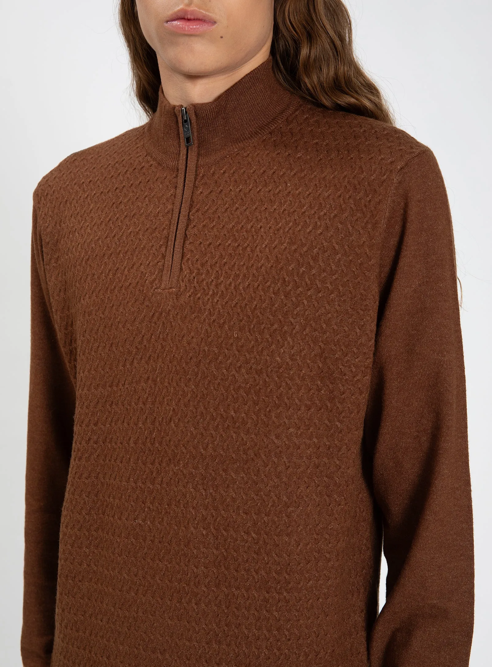 CAYDE | Quarter Zip Sweater With Cashmere Effect || CAYDE | Chandail à Quart de Zip Effet Cachemire sold by Point Zero product image thumbnail 3