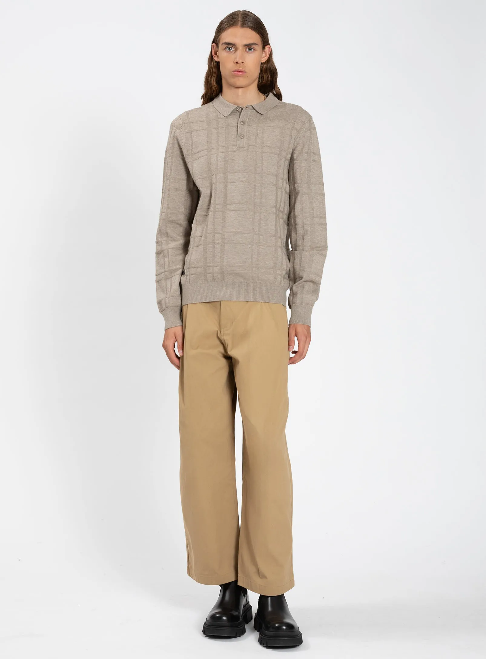 CASHE | Textured Polo Sweater – Cashmere Touch || CASHE | Chandail polo texturé effet cachemire sold by Point Zero product image thumbnail 2