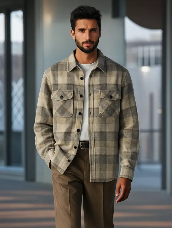 WILSON | Recycled Polyester Check Overshirt ||WILSON | Surchemise à carreaux  en polyester recyclé sold by Point Zero