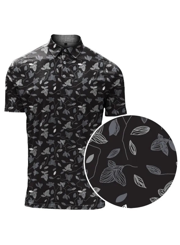 Adrian | Semi-Fit Fine Jersey Polo With All-Over Floral Paisley Print made by Point Zero
