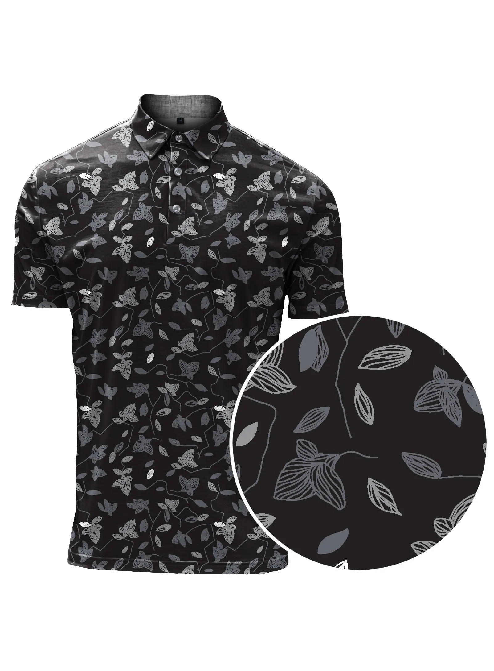 Adrian | Semi-Fit Fine Jersey Polo With All-Over Floral Paisley Print sold by Point Zero product image thumbnail 2