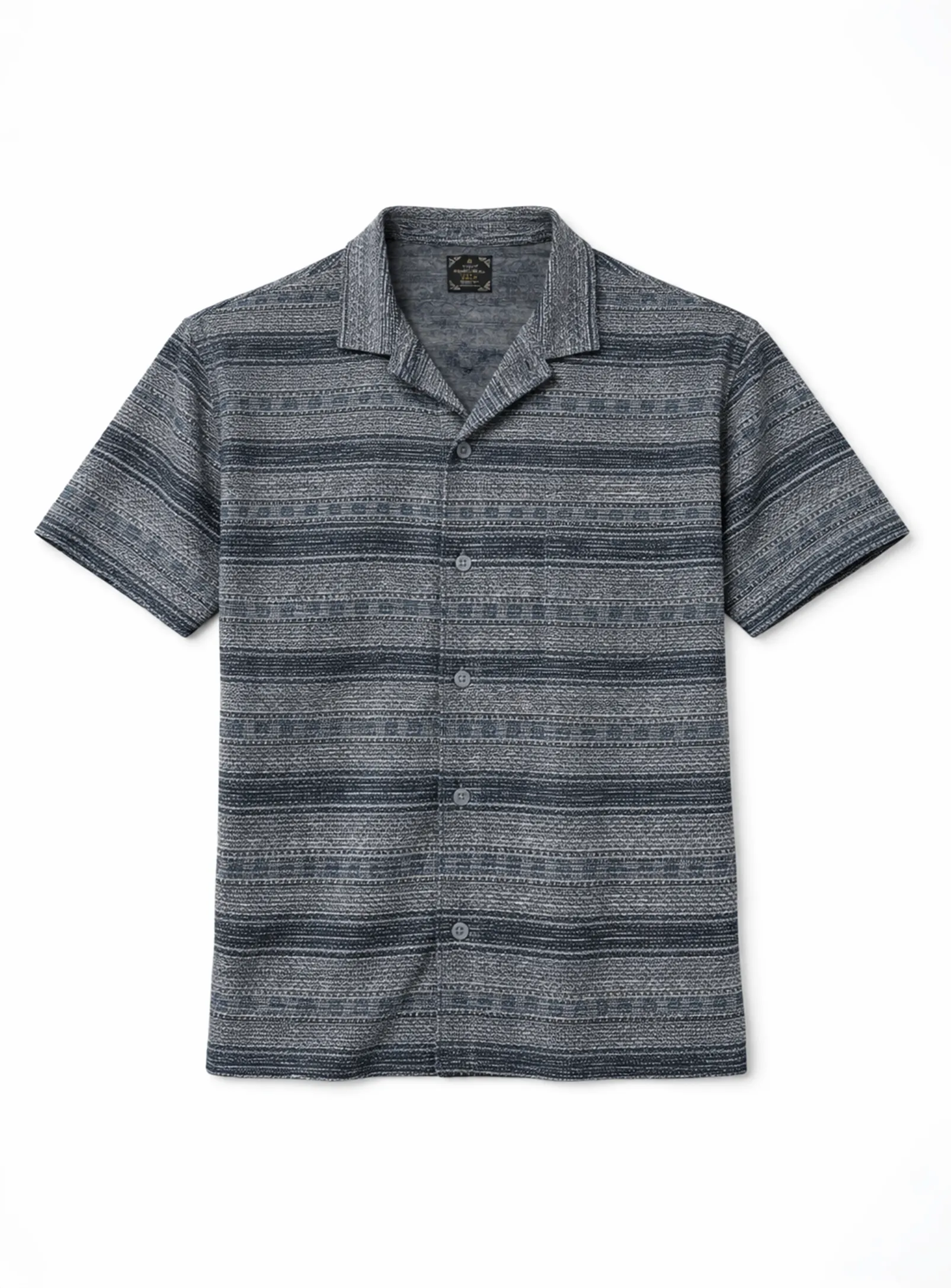 PAUL | Textured Knit Cuban Collar Shirt || PAUL | Chemise en maille texturée à col cubain sold by Point Zero