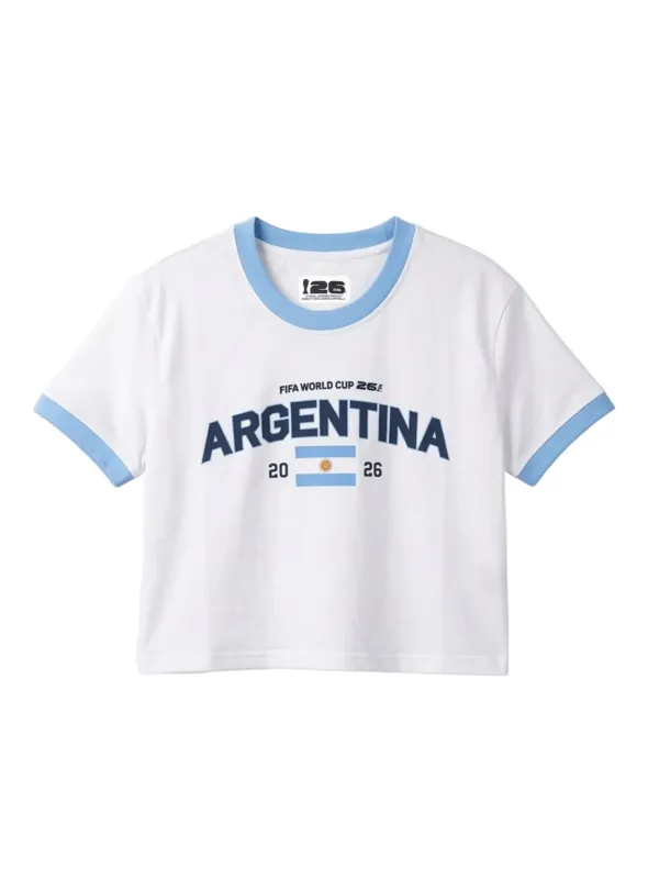 Argentina Ringer Tee||Argentine t-shirt graphique bords contraste made by Point Zero