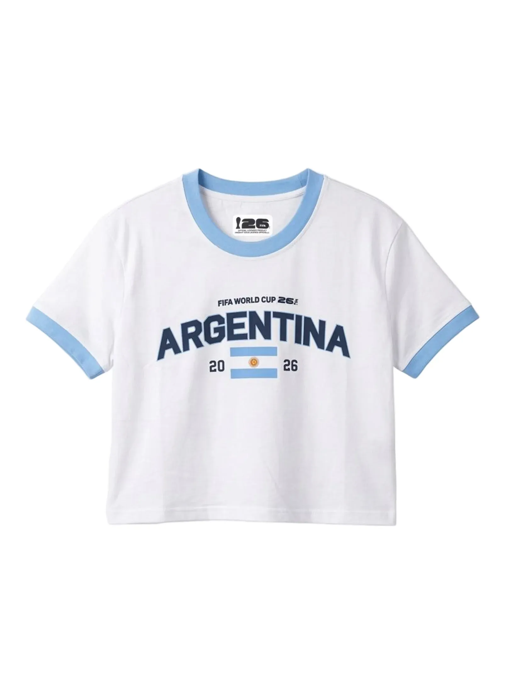 Argentina Ringer Tee||Argentine t-shirt graphique bords contraste sold by Point Zero product image thumbnail 2