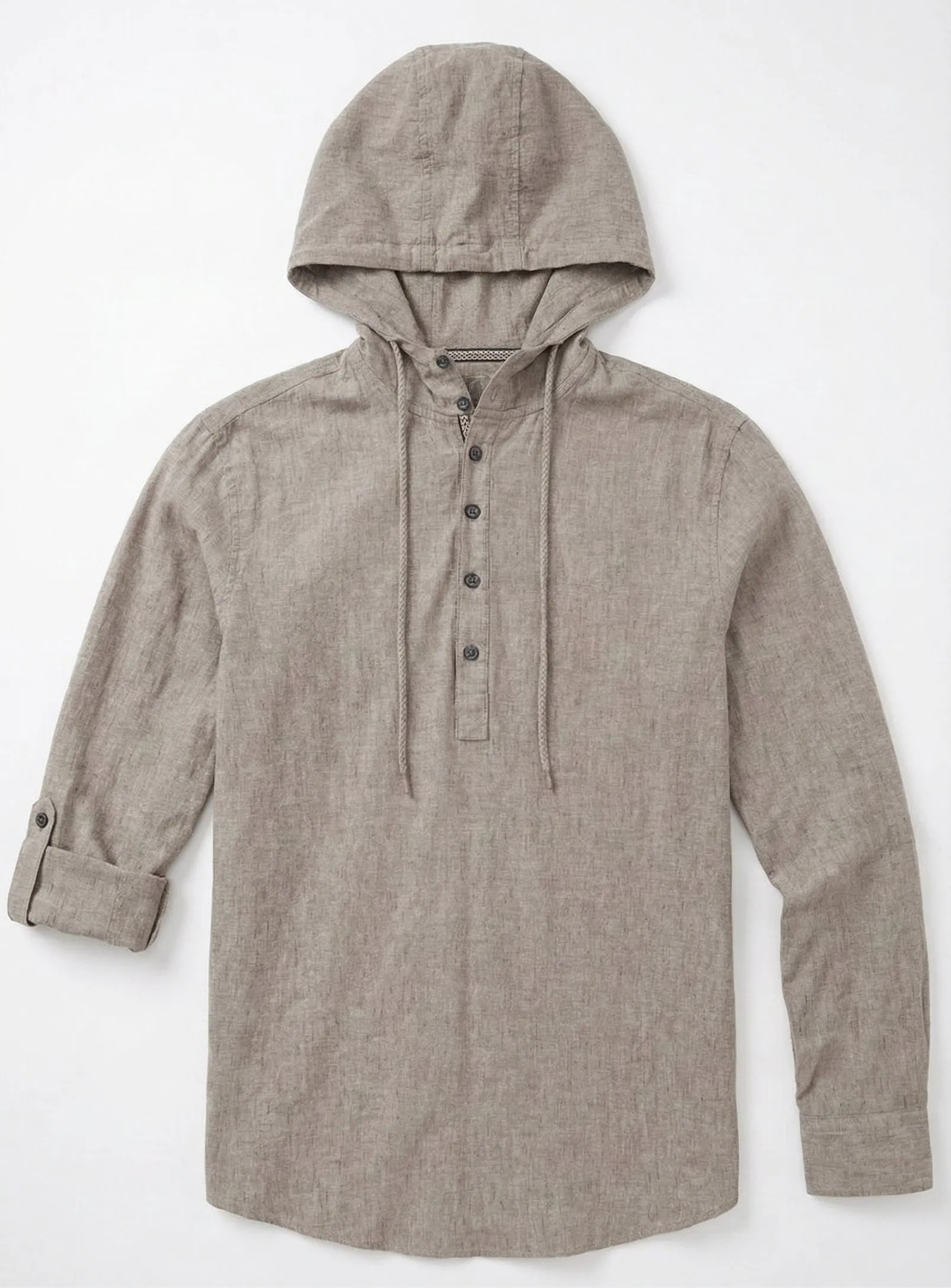 Joey | Hooded Pop Over Linen Cotton Shirt sold by Point Zero product image thumbnail 4