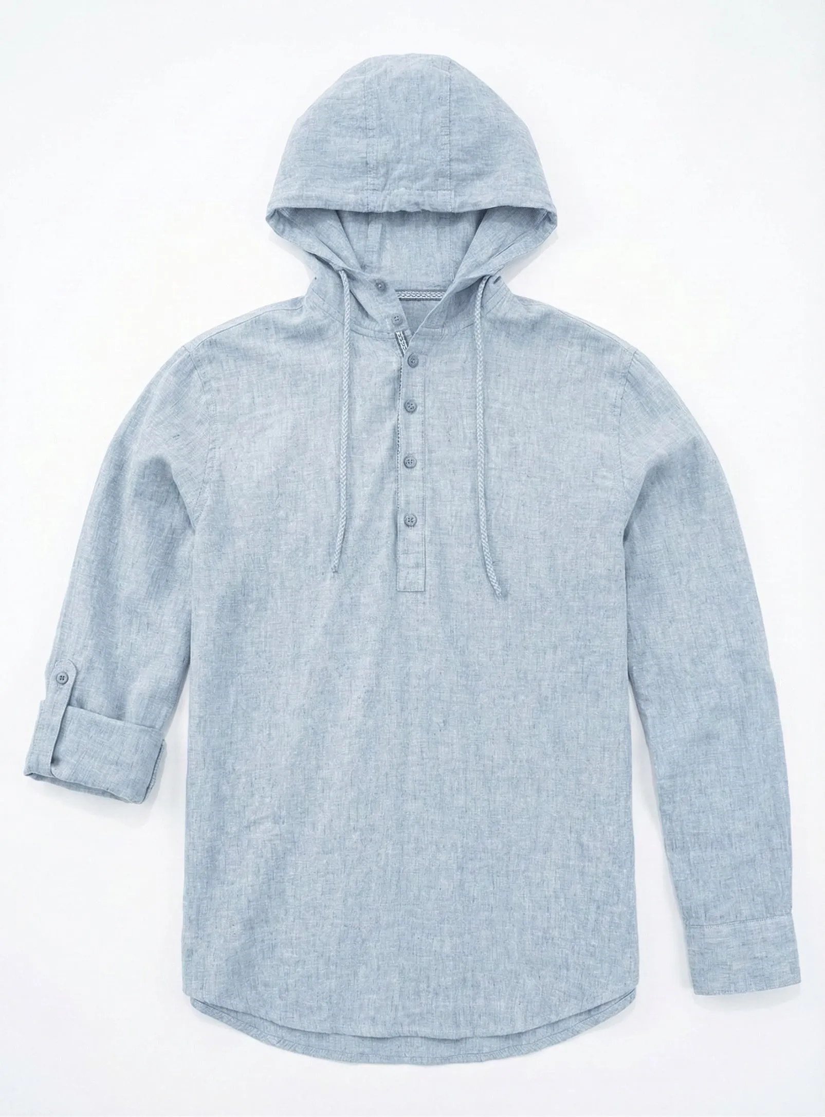 Joey | Hooded Pop Over Linen Cotton Shirt sold by Point Zero product image thumbnail 2