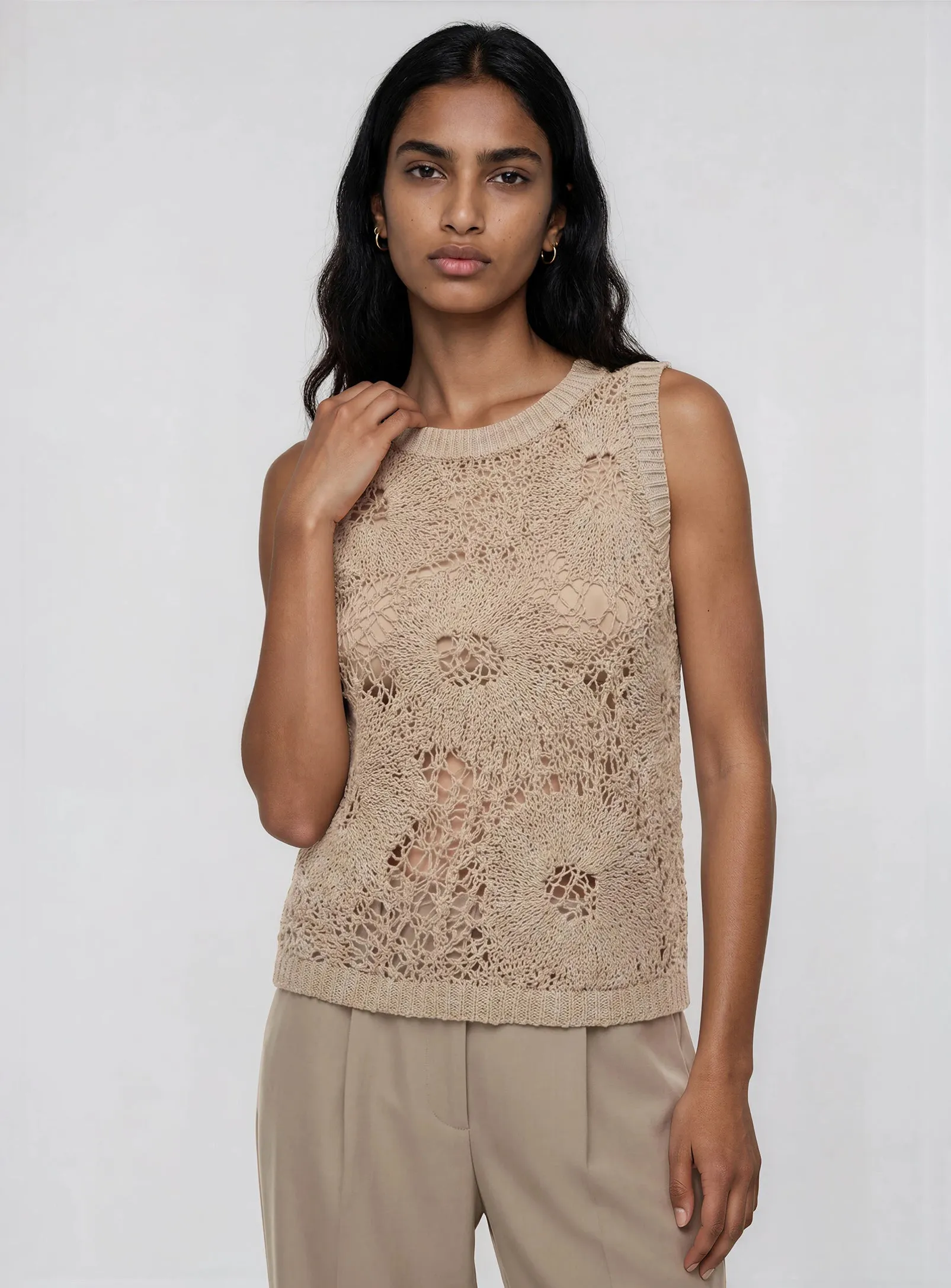 CHARLIE | Crochet Knit Tank || CHARLIE | Camisole en maille crochet sold by Point Zero product image thumbnail 2
