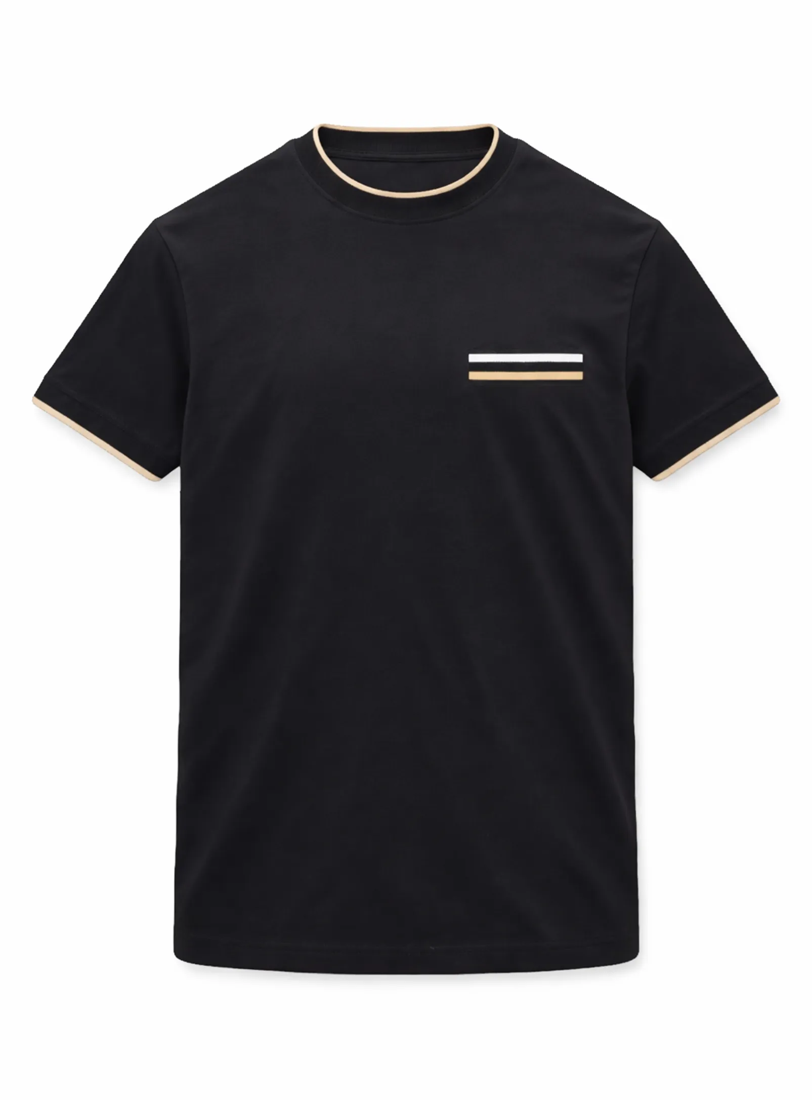 Dylan | Cotton T-Shirt With Rib Neck And Chest Faux Rib Pocket sold by Point Zero product image thumbnail 3