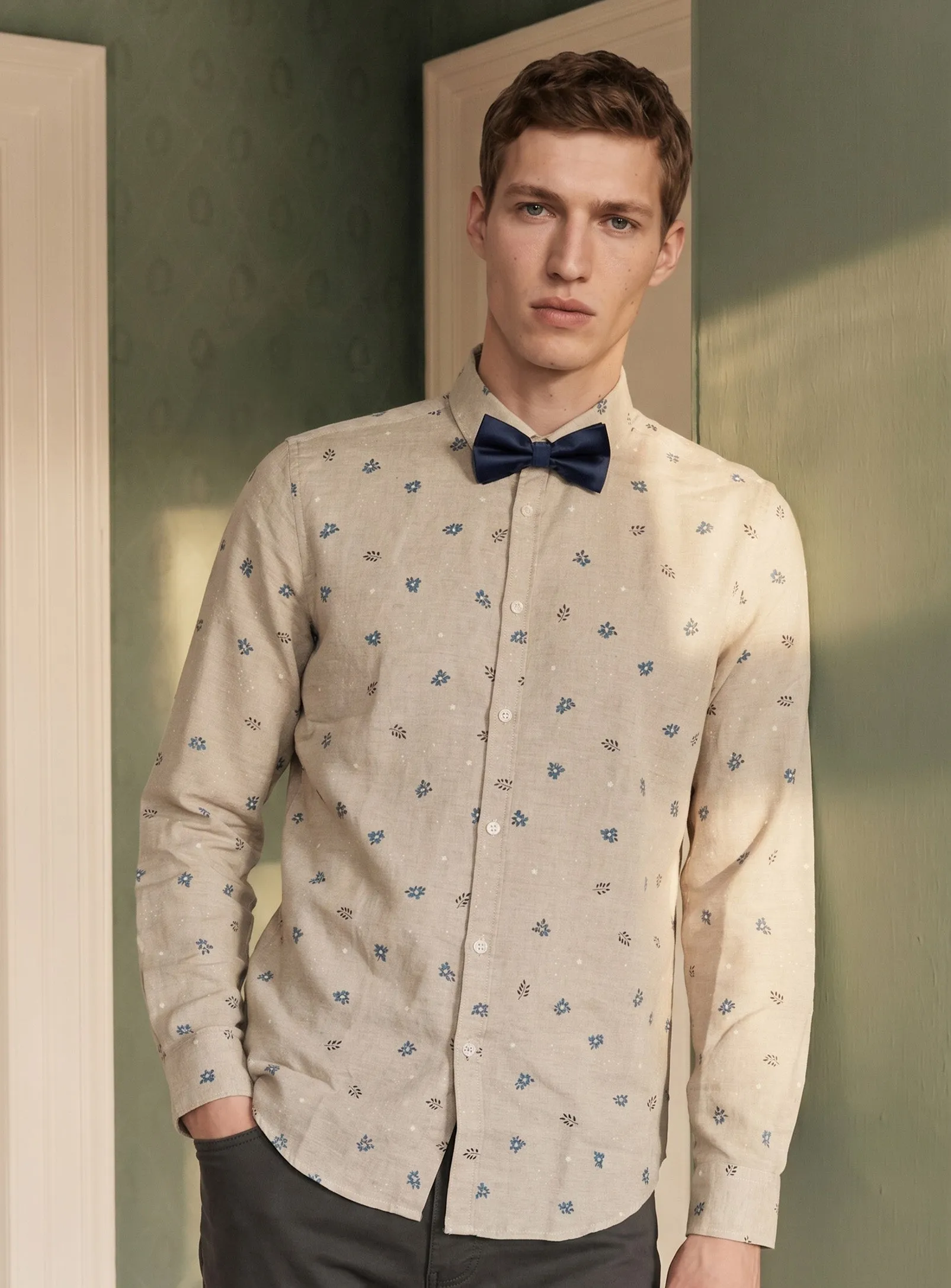 Ares | Minimal Floral Print Shirt sold by Point Zero product image thumbnail 2