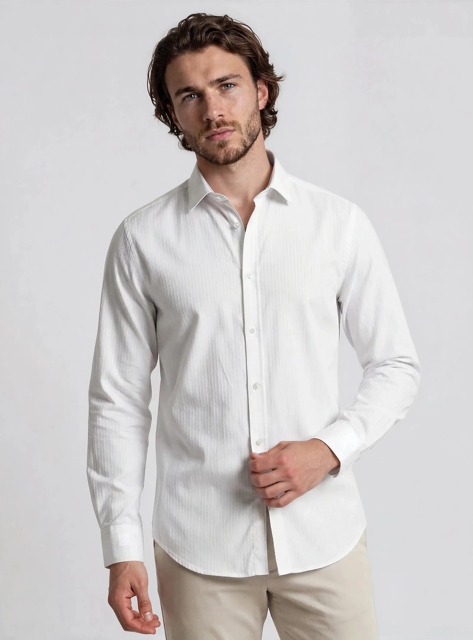 Lonzo | Luxury Tone On Tone Dobby Texture Shirt sold by Point Zero product image thumbnail 4