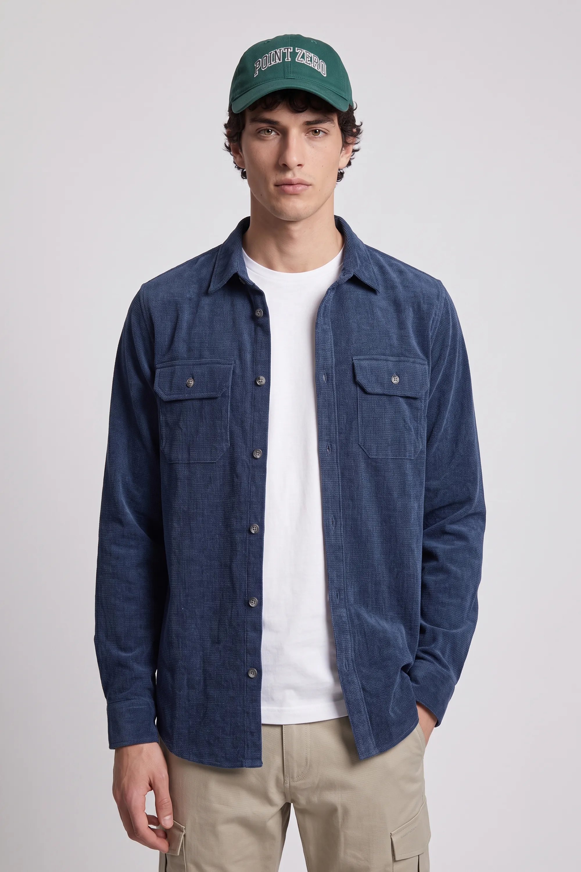 Elladio | Chenille Button-Front Shirt with Chest Pockets sold by Point Zero product image thumbnail 5