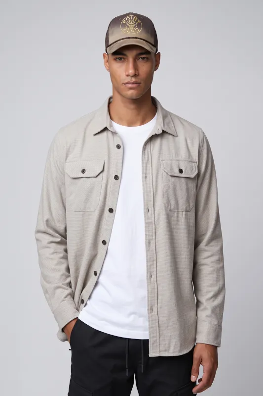Elladio | Chenille Button-Front Shirt with Chest Pockets made by Point Zero