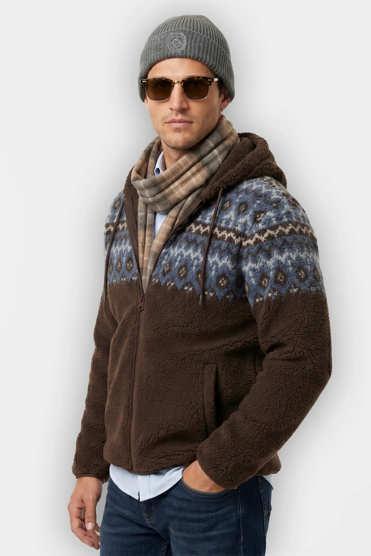 Vineland | Jacquard Sherpa Hooded Full-Zip Jacket sold by Point Zero product image thumbnail 3