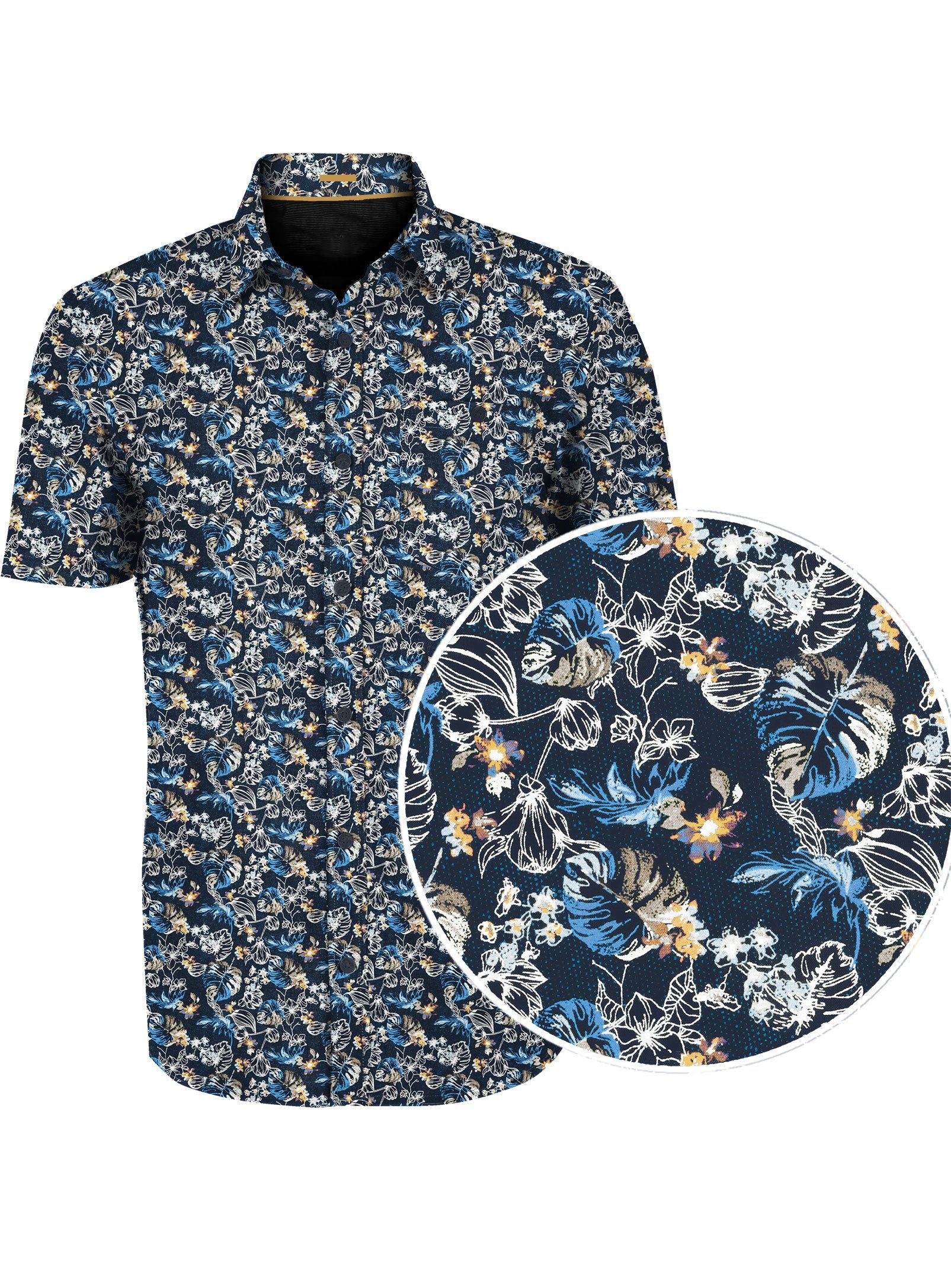 ENZO| Printed short-sleeve traveler Shirt||ENZO|Chemise de voyage à manches courtes imprimée sold by Point Zero