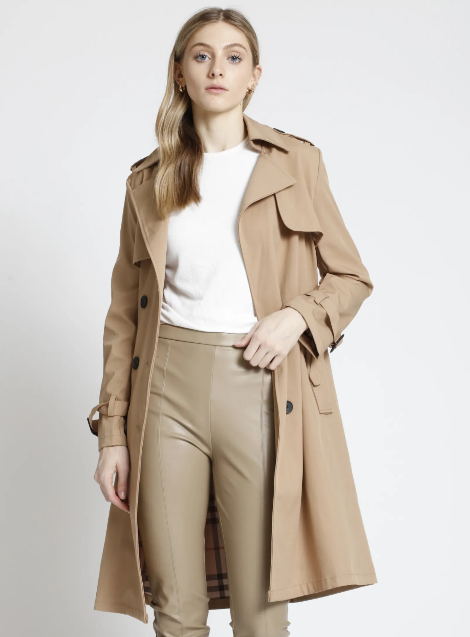 SABRINA | Long Belted Trench Coat || SABRINA | Long Trench Avec Ceinture sold by Point Zero