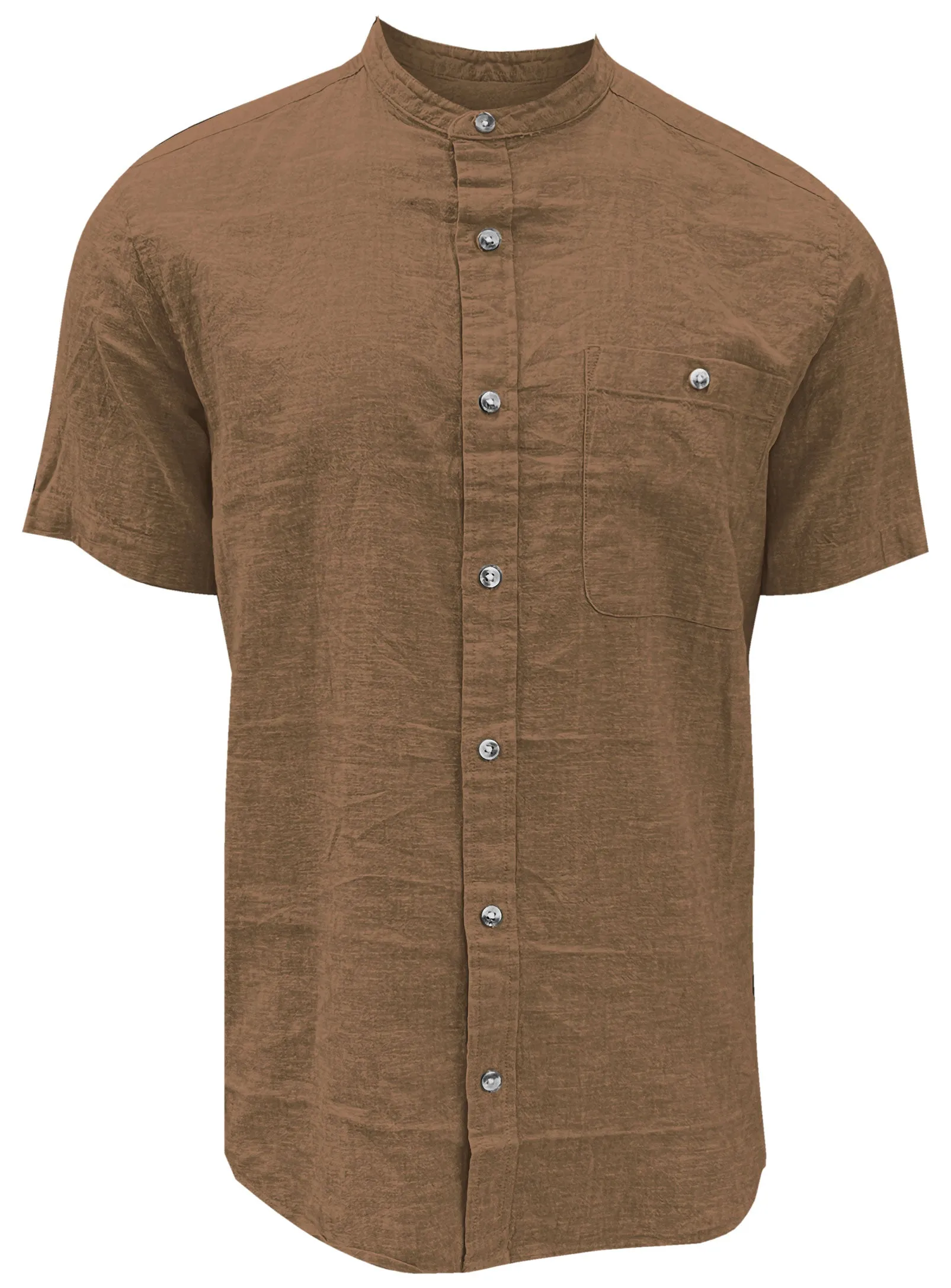 MAX| Linen Cotton mao collar shirt||MAX| Chemise à col mao en Lin et Coton sold by Point Zero