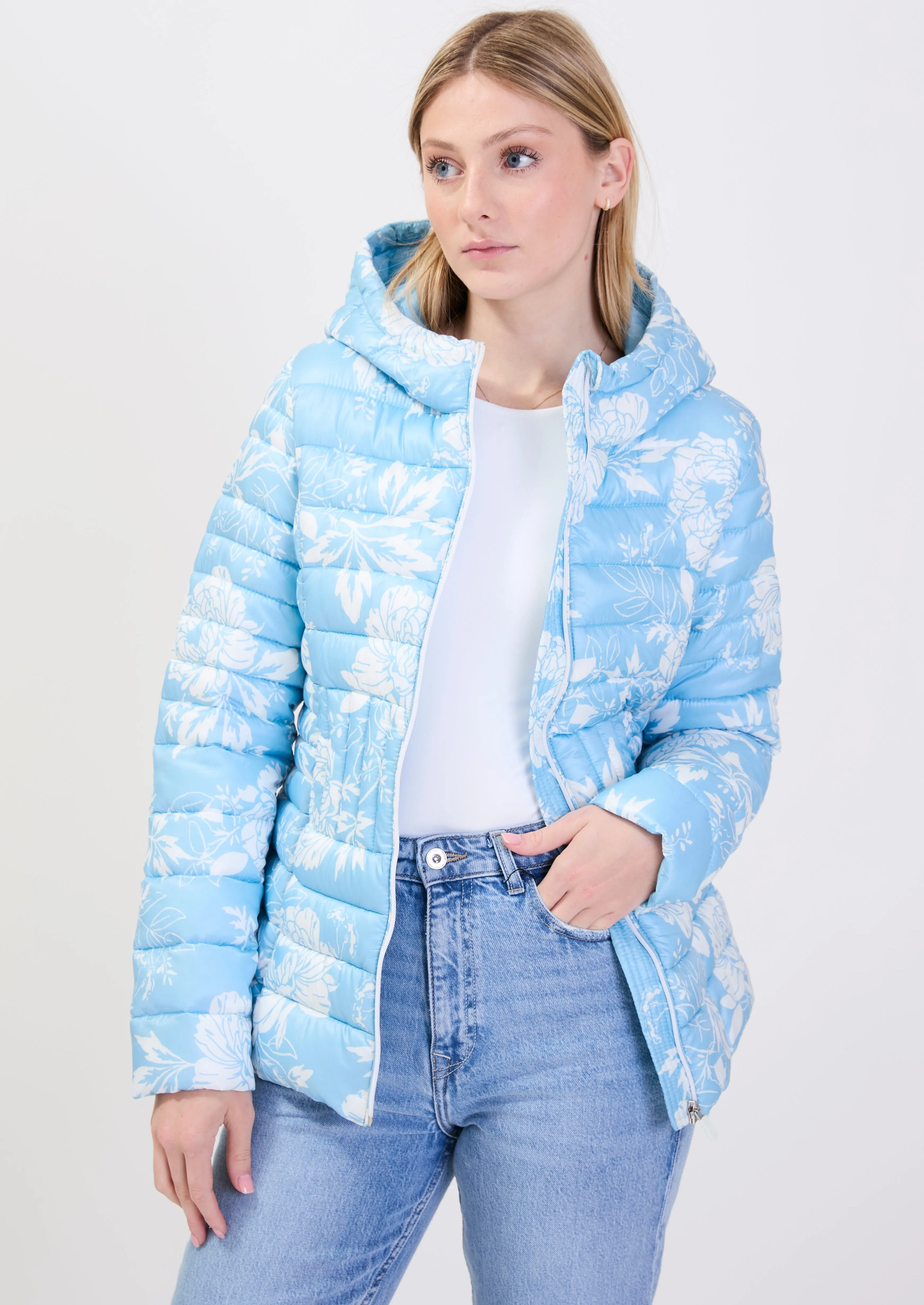 MANDEVILLE| Floral ultralight puffer||MANDEVILLE| Doudoune légère à motif floral sold by Point Zero