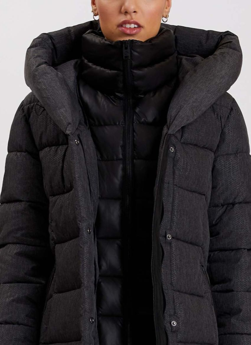 CAROLINE| Long Printed Puffer Jacket||CAROLINE| Longue veste polaire imprimée sold by Point Zero product image thumbnail 4