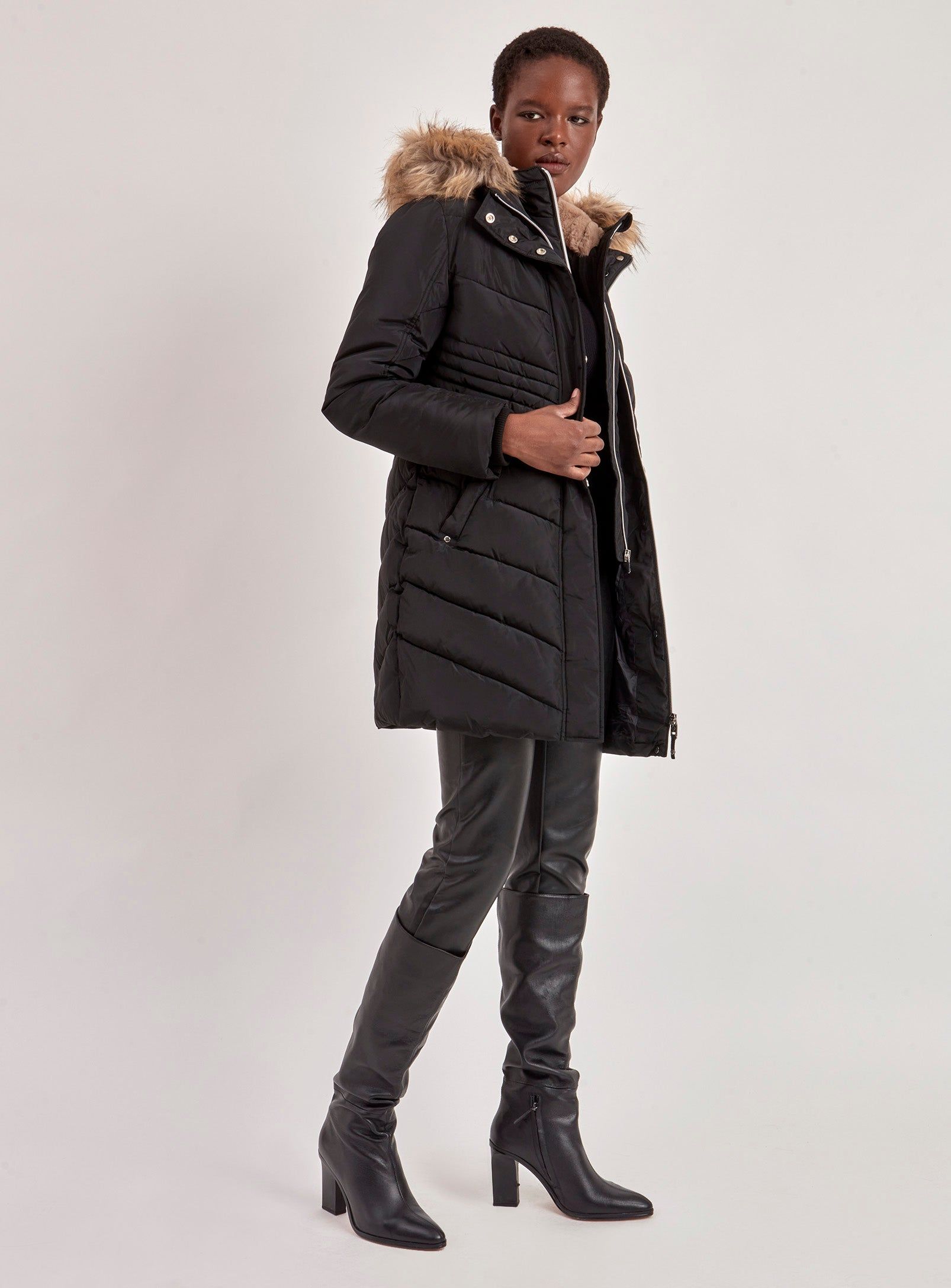 QUILTED JACKET-BLACK sold by Point Zero product image thumbnail 4
