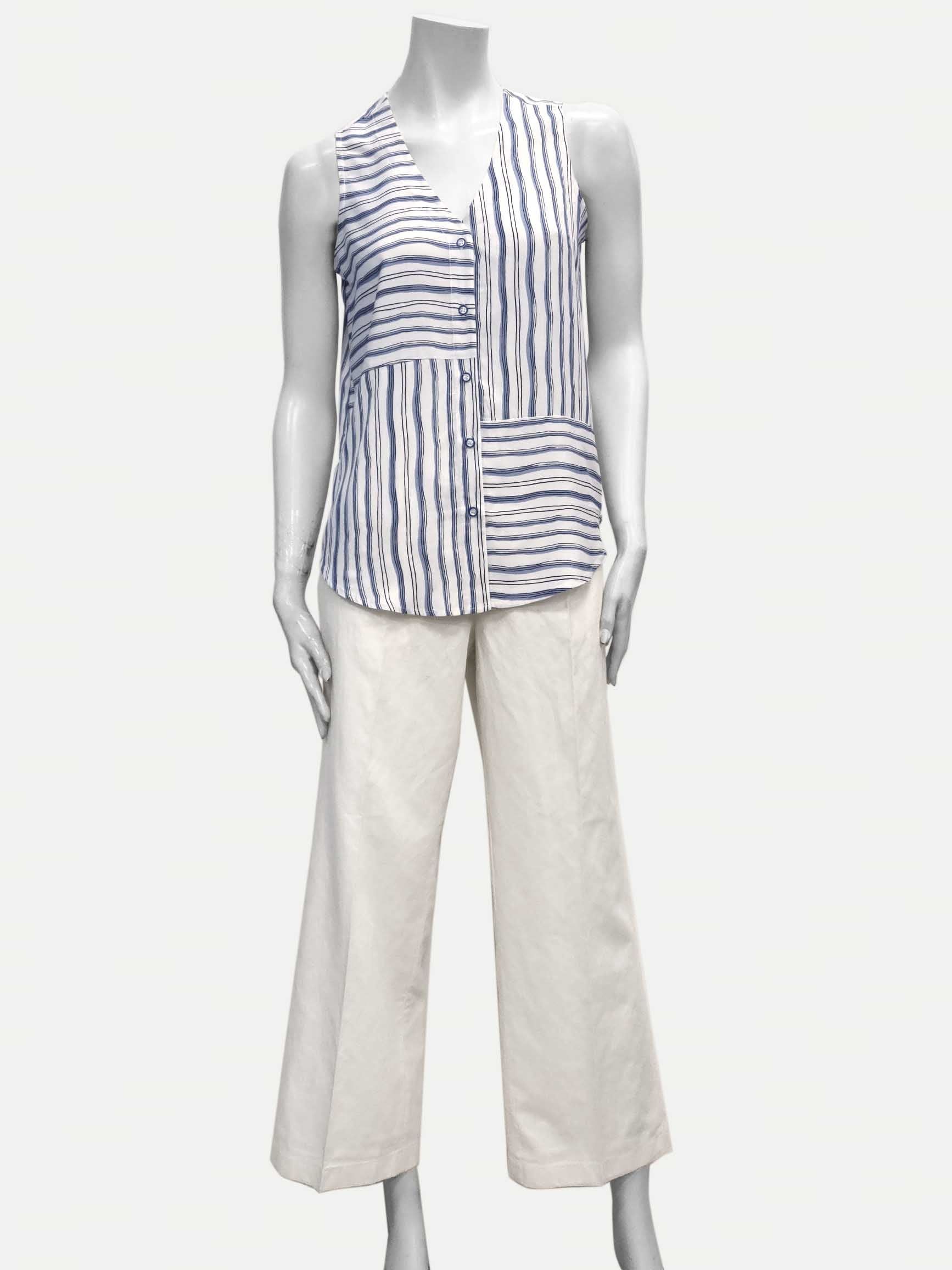 KRISTEN|Sleeveless striped Blouse||KRISTEN|Blouse sans manches à Rayures sold by Point Zero