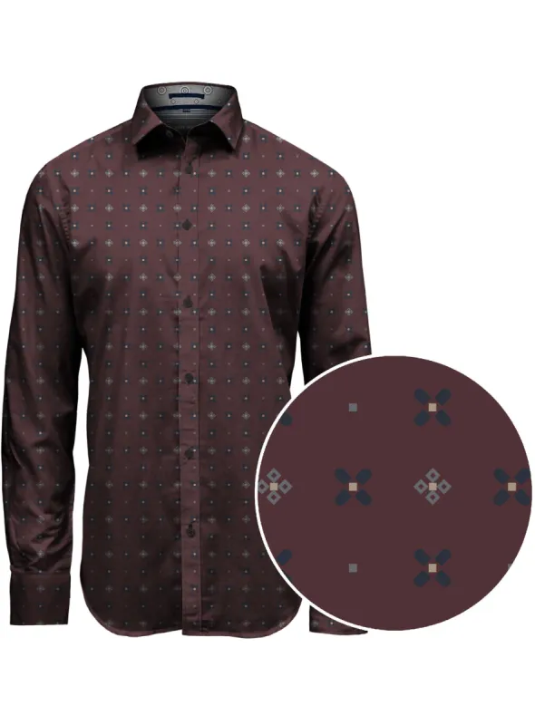 ANDERSON| Luxury Abstract Long-Sleeve Shirt||ANDERSON|Chemise de Luxe à Motifs Abstraits à Manches Longues sold by Point Zero