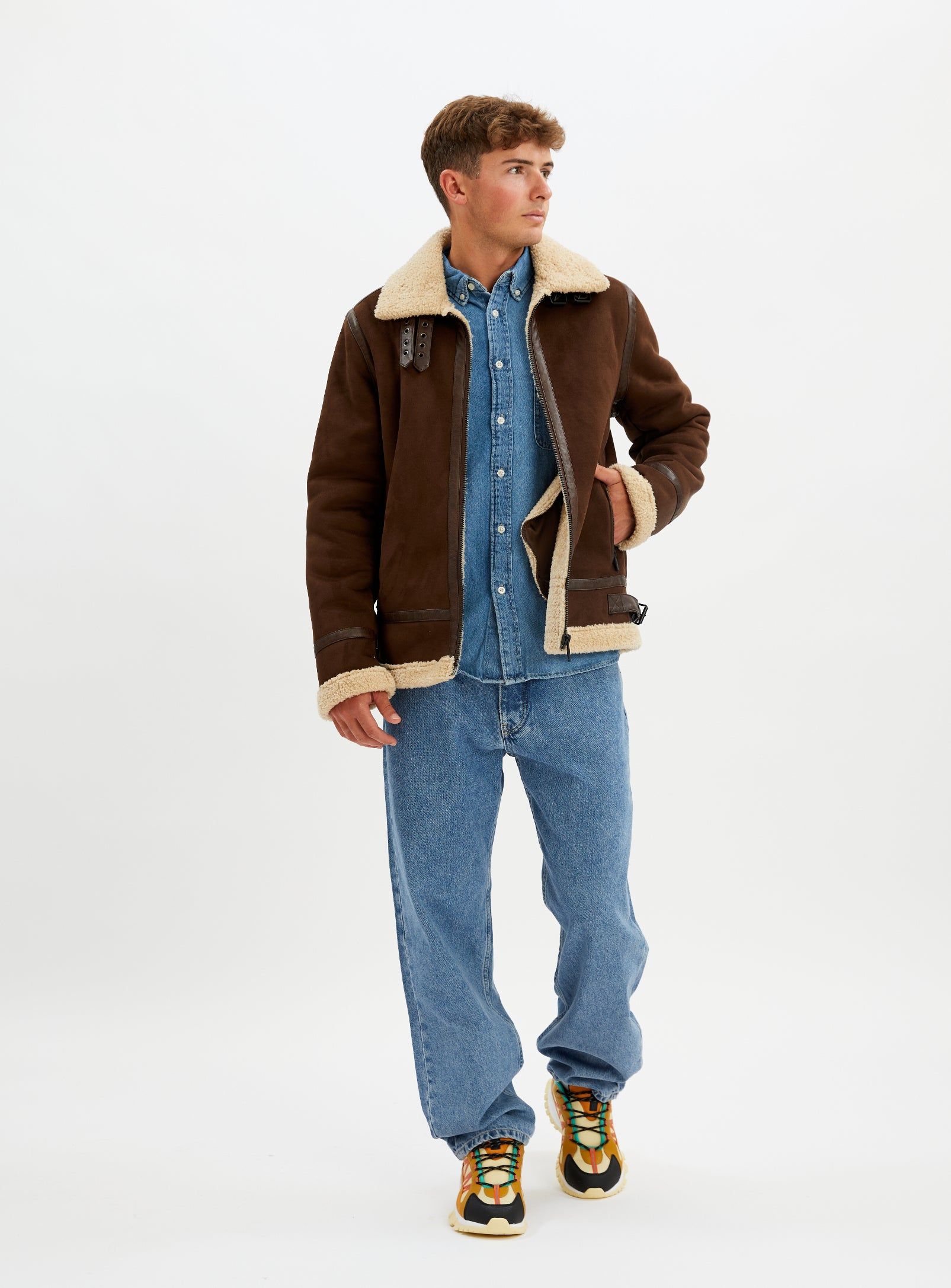 BRADLEY | Aviator vegan shearling jacket || BRADLEY | Blouson aviateur en faux sherling sold by Point Zero product image thumbnail 6