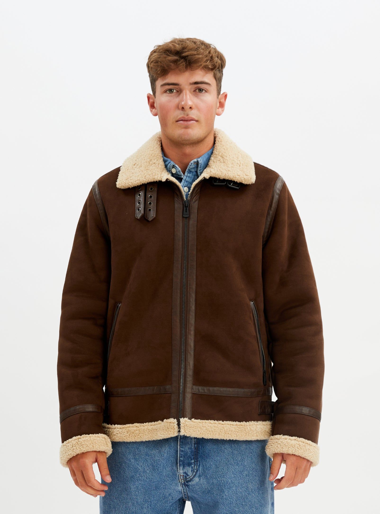 BRADLEY | Aviator vegan shearling jacket || BRADLEY | Blouson aviateur en faux sherling sold by Point Zero product image thumbnail 2