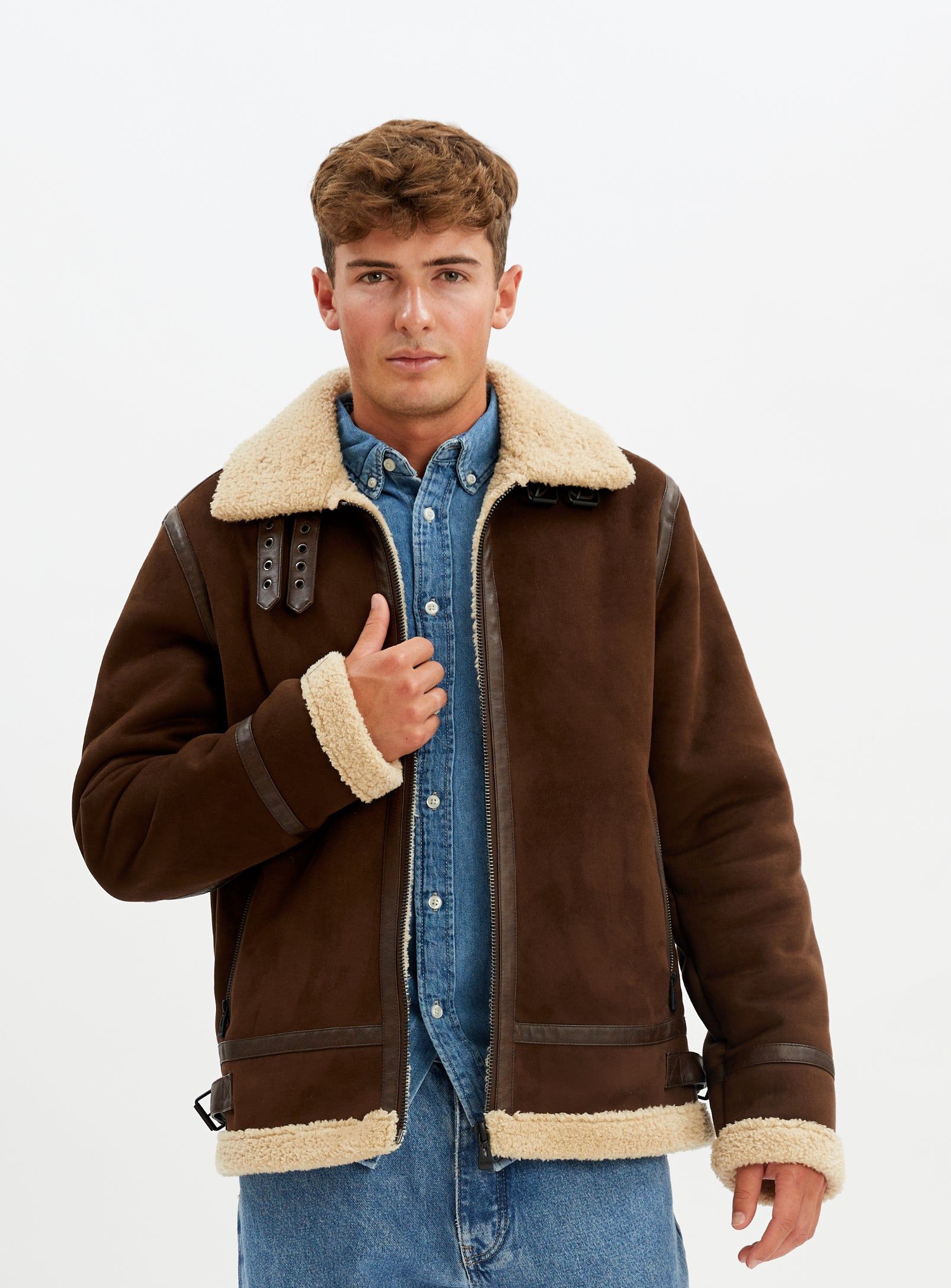 BRADLEY | Aviator vegan shearling jacket || BRADLEY | Blouson aviateur en faux sherling sold by Point Zero product image thumbnail 3