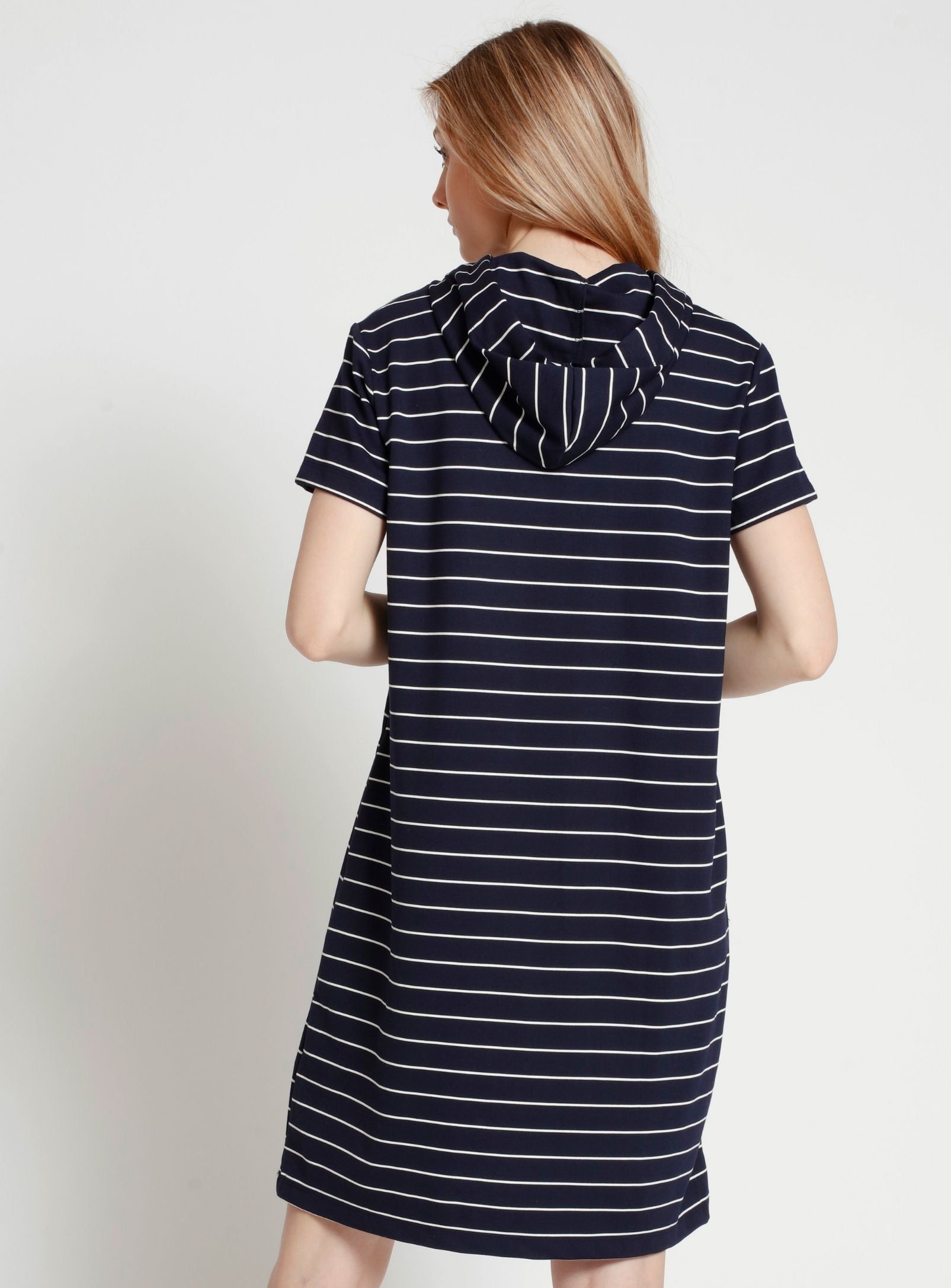 ALMA |Striped Short-Sleeve Hoodie Dress || ALMA |Robe à capuche rayée à manches courtes sold by Point Zero product image thumbnail 5