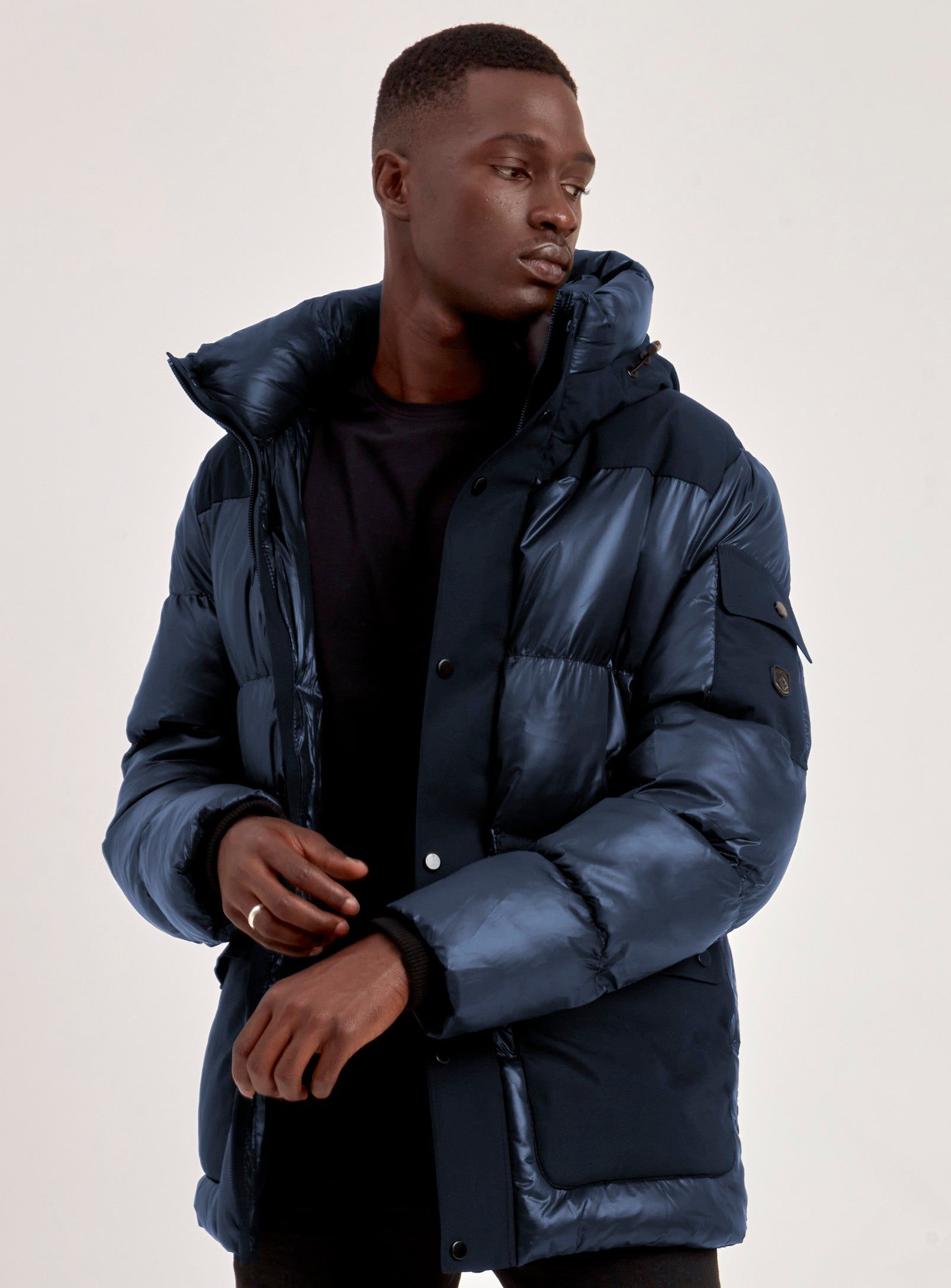 ELI | QUILTED ECO DOWN PUFFER (-20°C)-NAVY||ELI | DOUDOUNE ECO REMBOURREE-MARINE sold by Point Zero