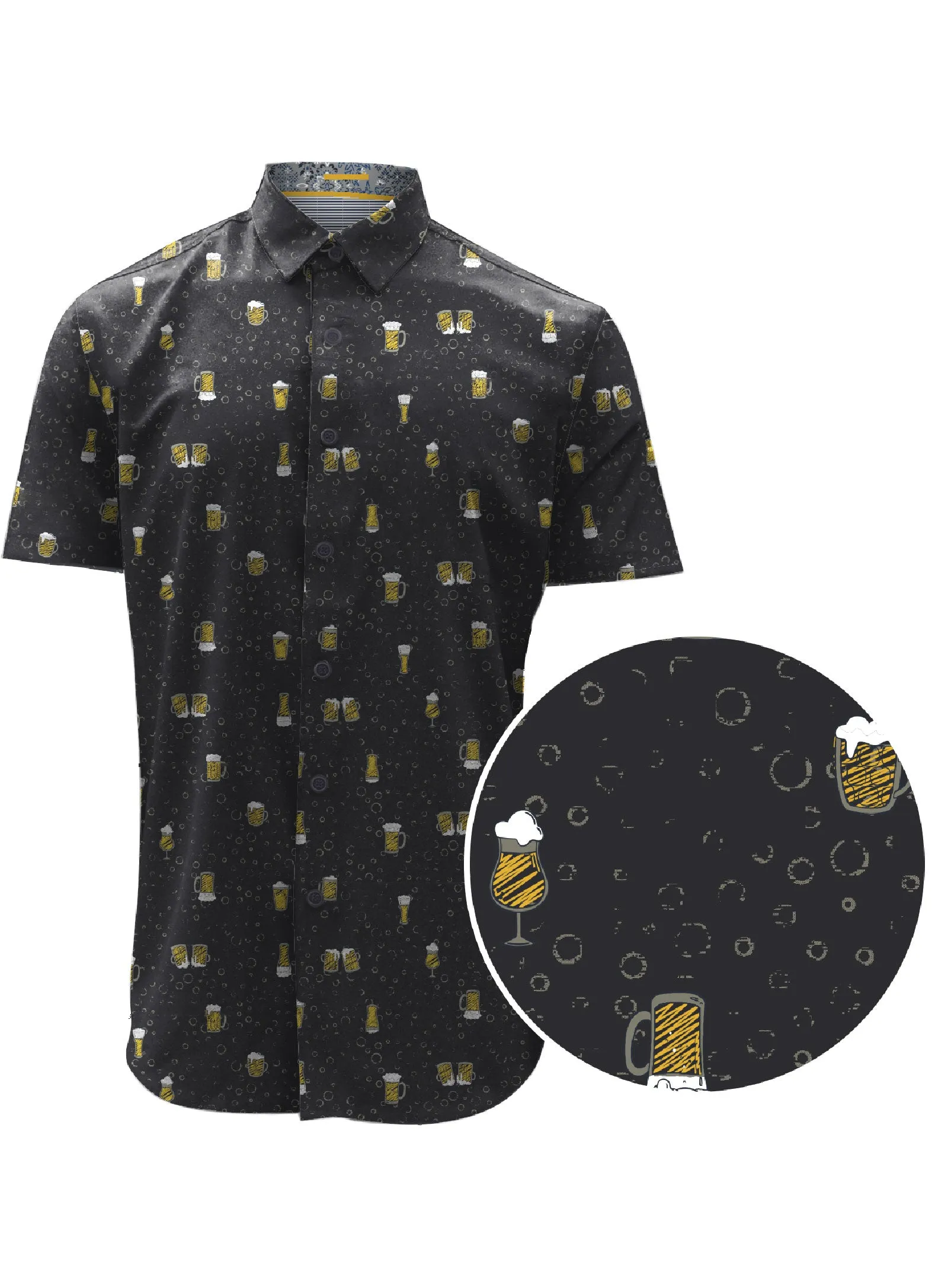 AIDEN|Tuck out printed short-sleeve Shirt||AIDEN|Chemise à manches courtes imprimée à porter à l'extérieur du pantaloN sold by Point Zero