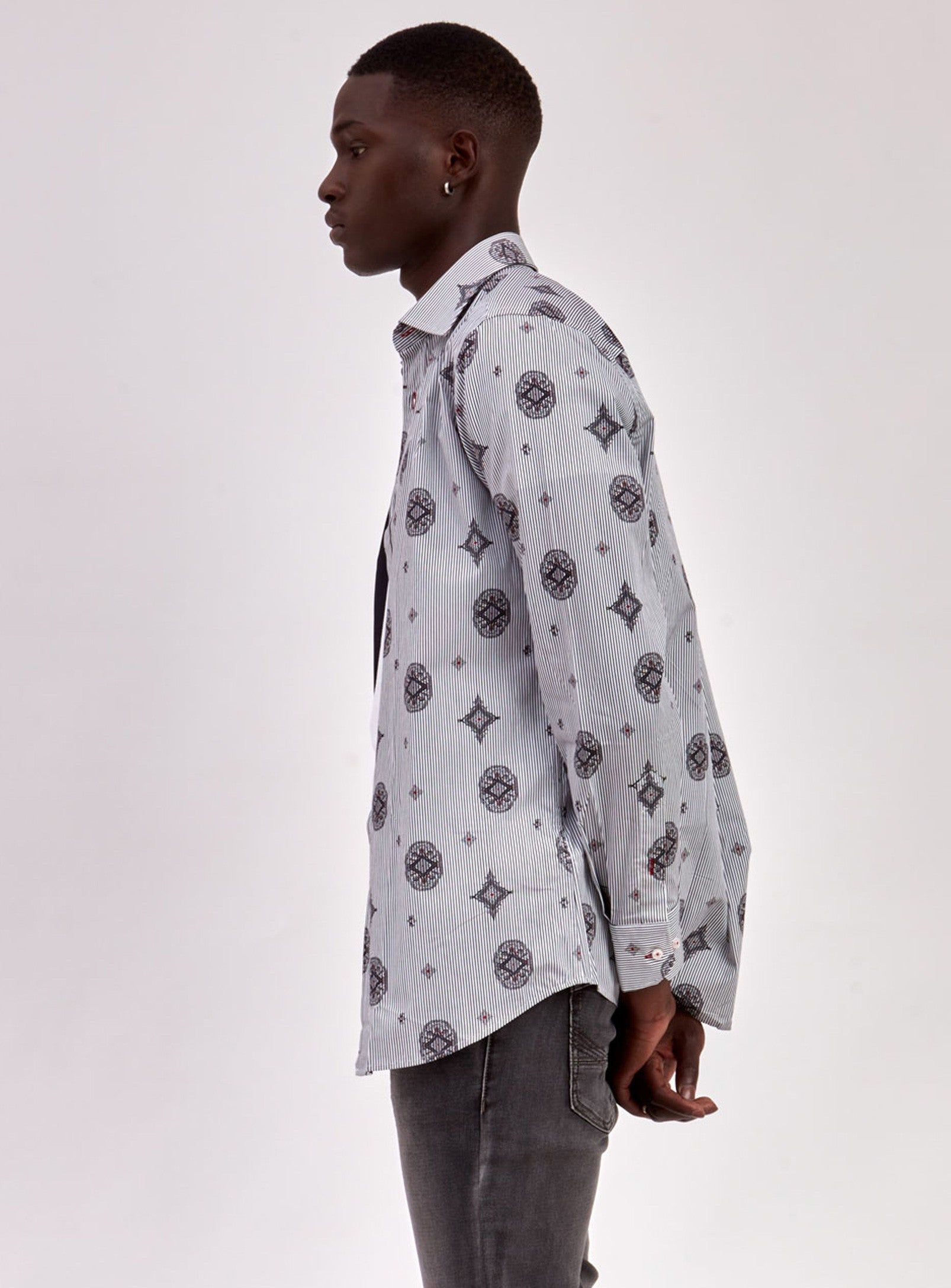 SEMI-FIT SHIRT | MEDALLION-OPTICWHITE sold by Point Zero